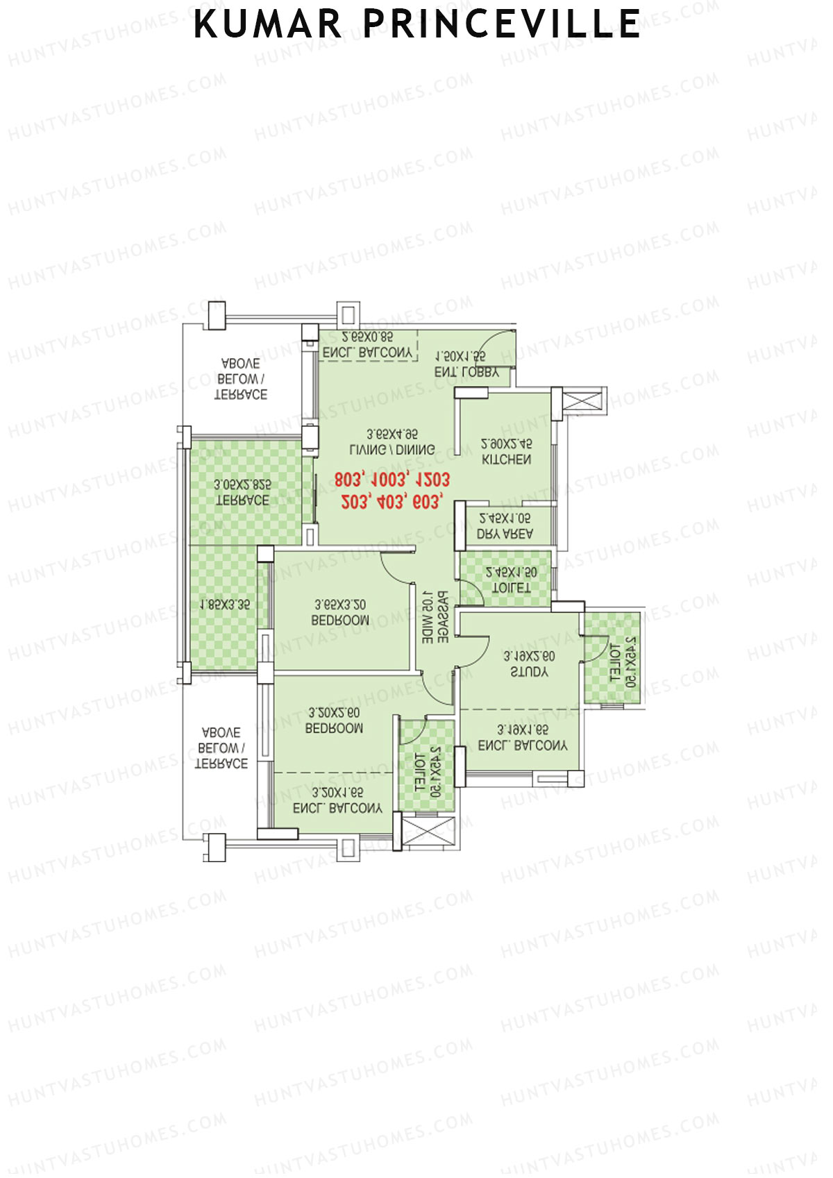 Kumar Princeville Tower C1 Unit 2 Floor Plan