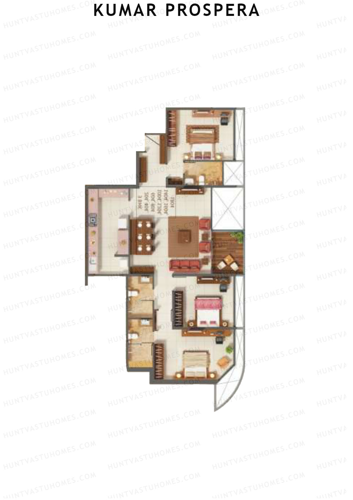 Kumar Prospera Tower A2 Unit 3 Floor Plan