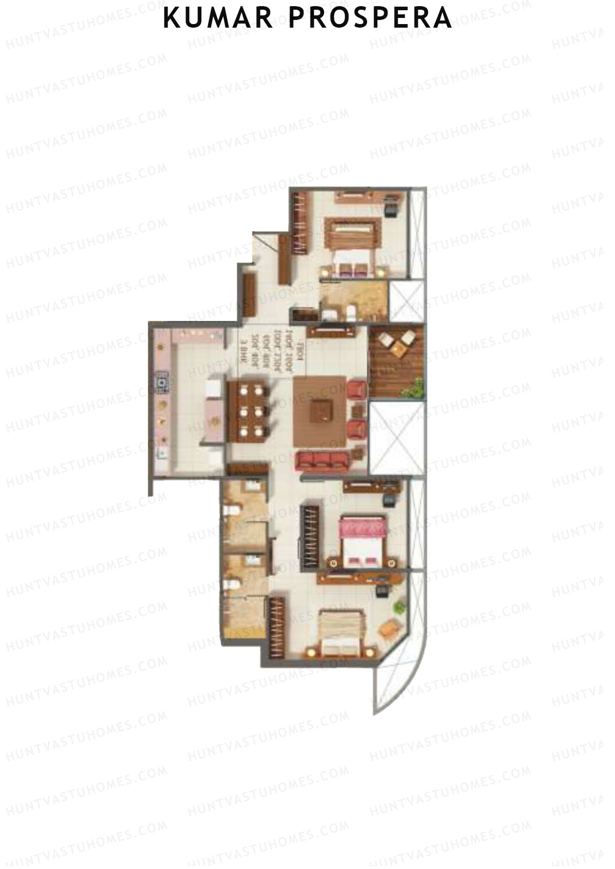 Kumar Prospera Tower A2 Unit 3 Floor Plan