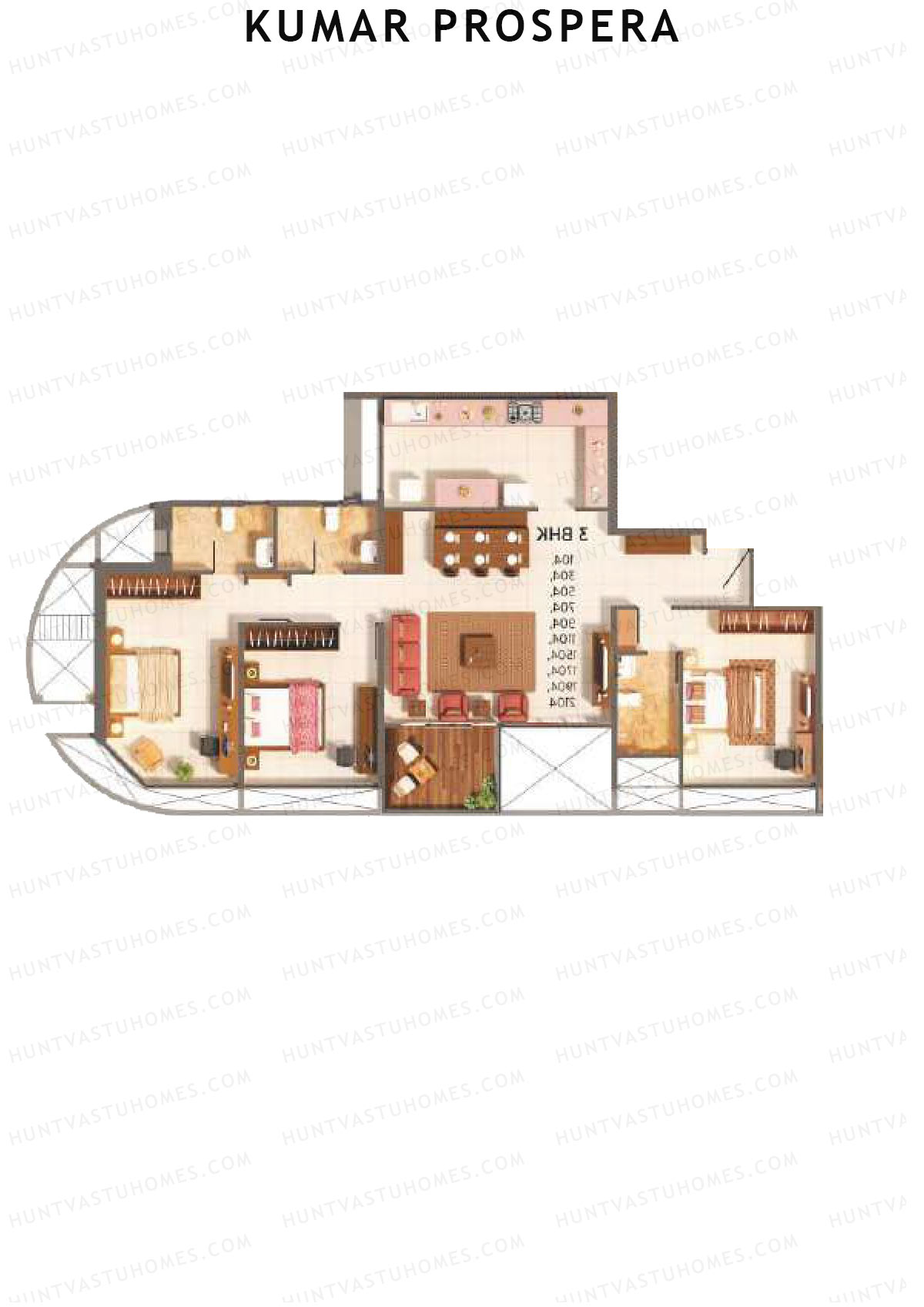 Kumar Prospera Tower A5 Unit 3 Floor Plan