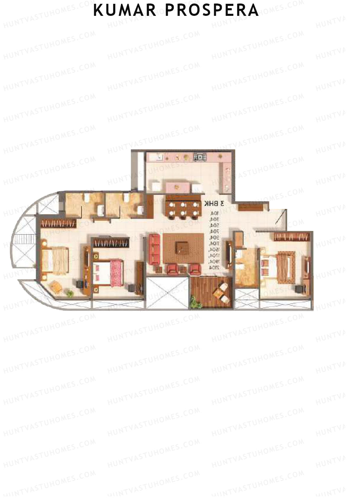 Kumar Prospera Tower A5 Unit 3 Floor Plan