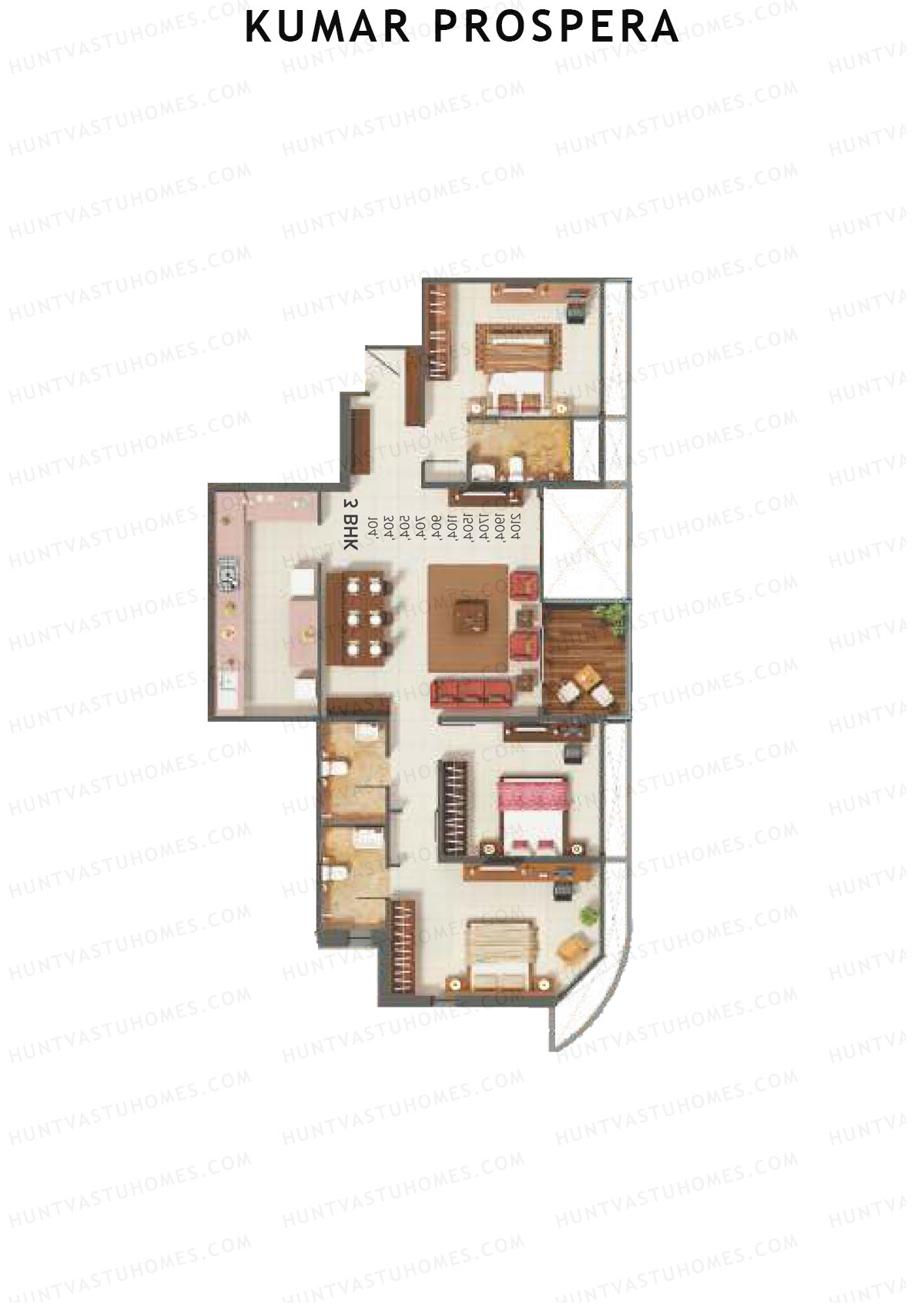 Kumar Prospera Tower A7 Unit 3 Floor Plan