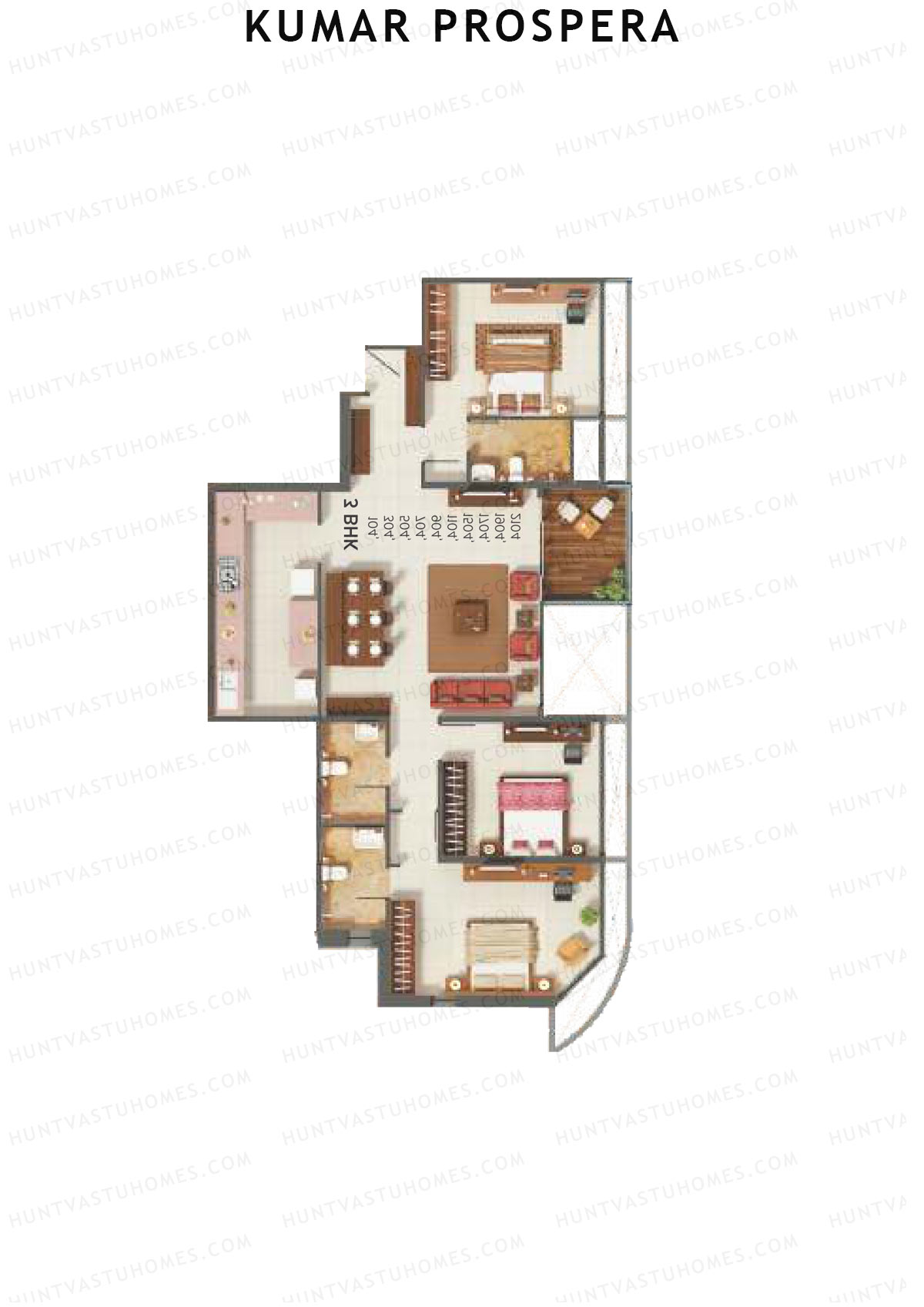 Kumar Prospera Tower A7 Unit 3 Floor Plan