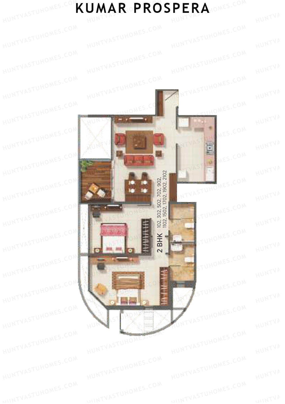 Kumar Prospera Tower A8 Unit 2 Floor Plan
