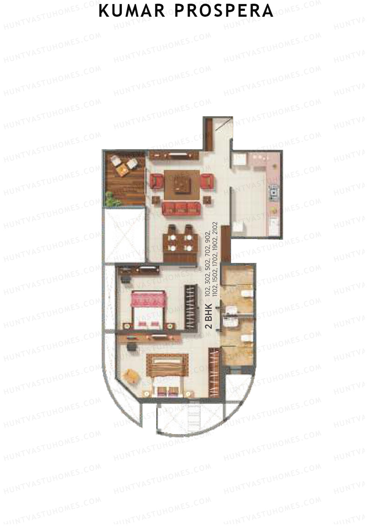 Kumar Prospera Tower A8 Unit 2 Floor Plan