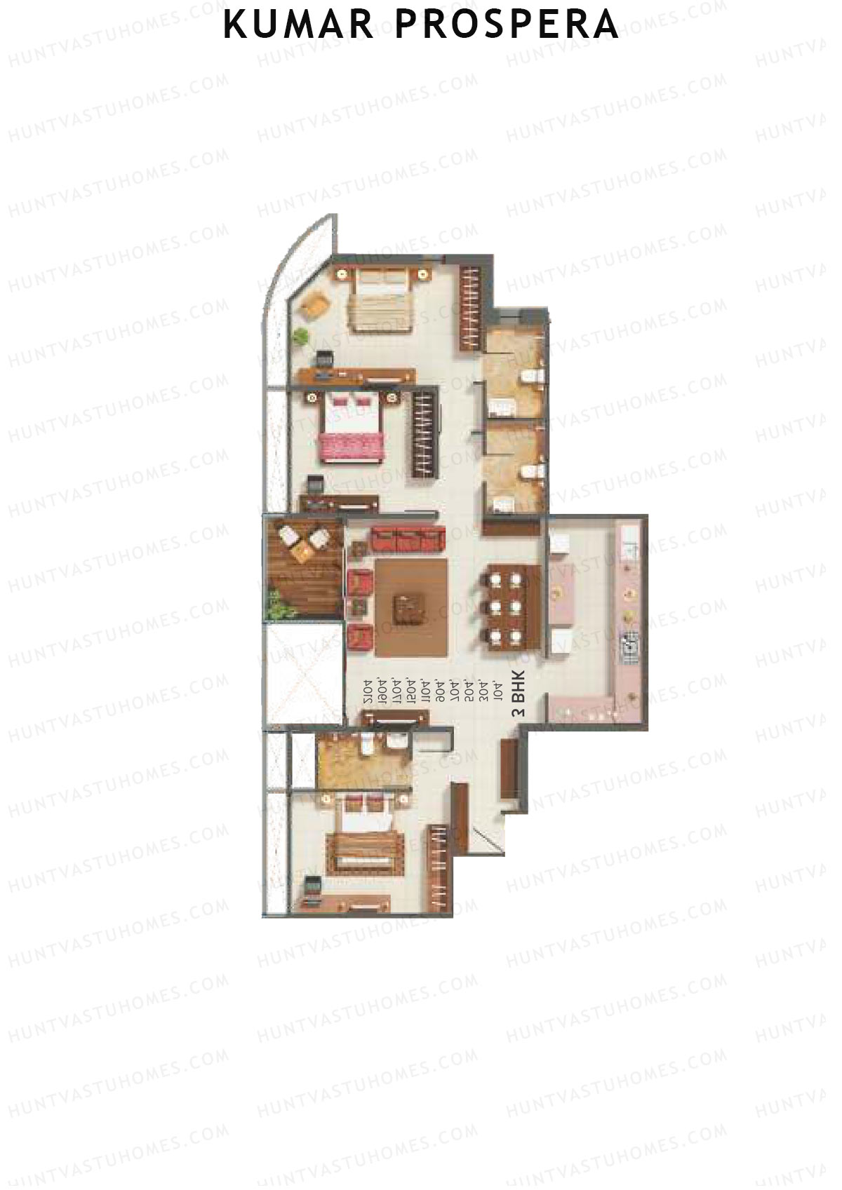 Kumar Prospera Tower A8 Unit 3 Floor Plan