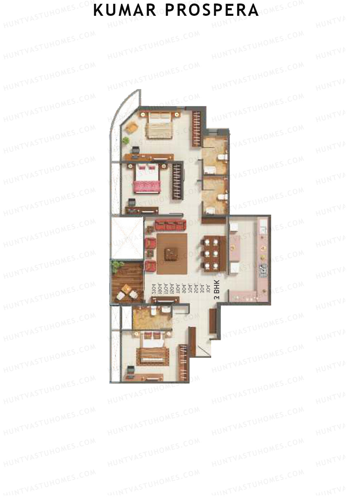 Kumar Prospera Tower A8 Unit 3 Floor Plan