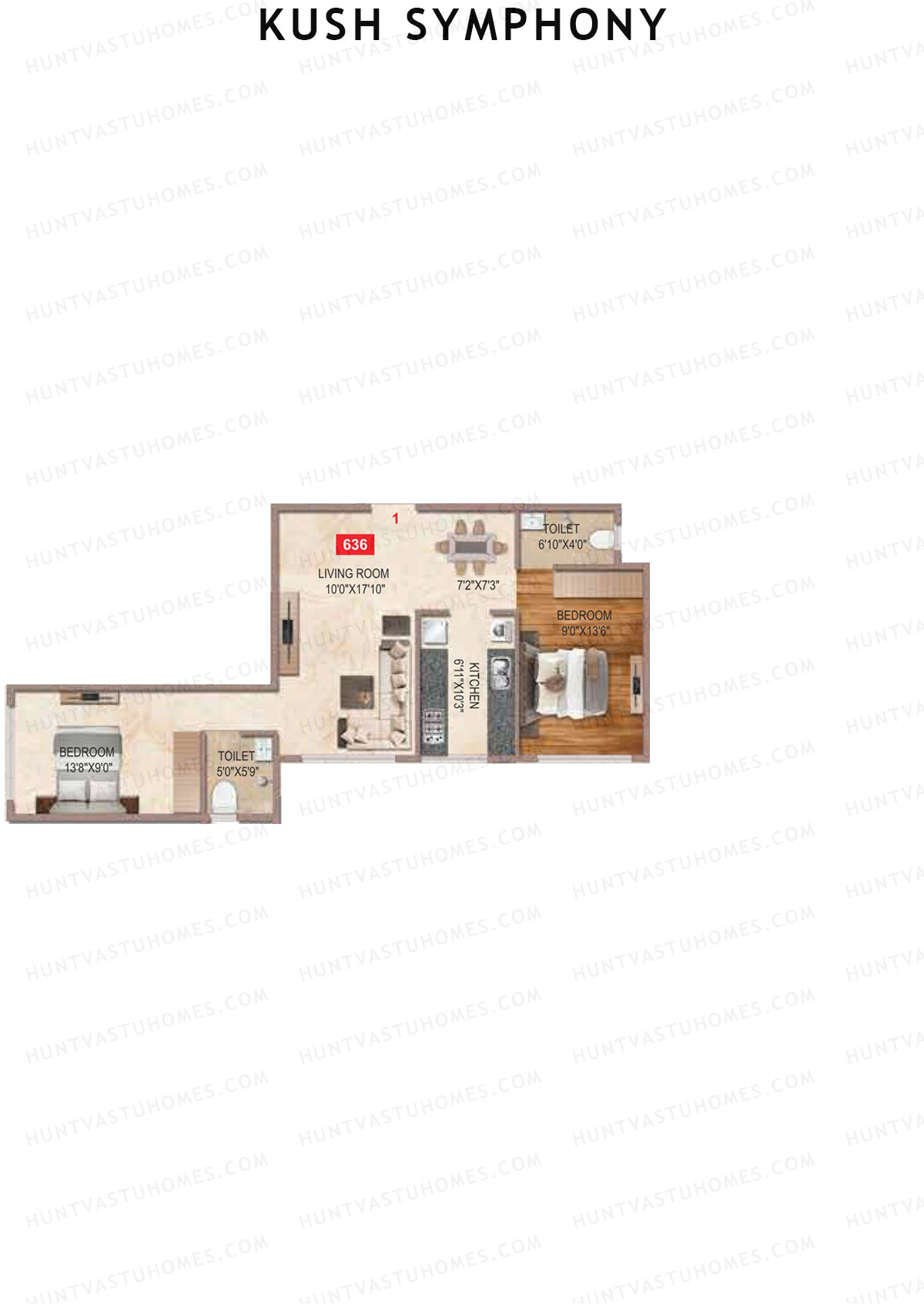 Kush Symphony Wing A Unit 1 Floor Plan