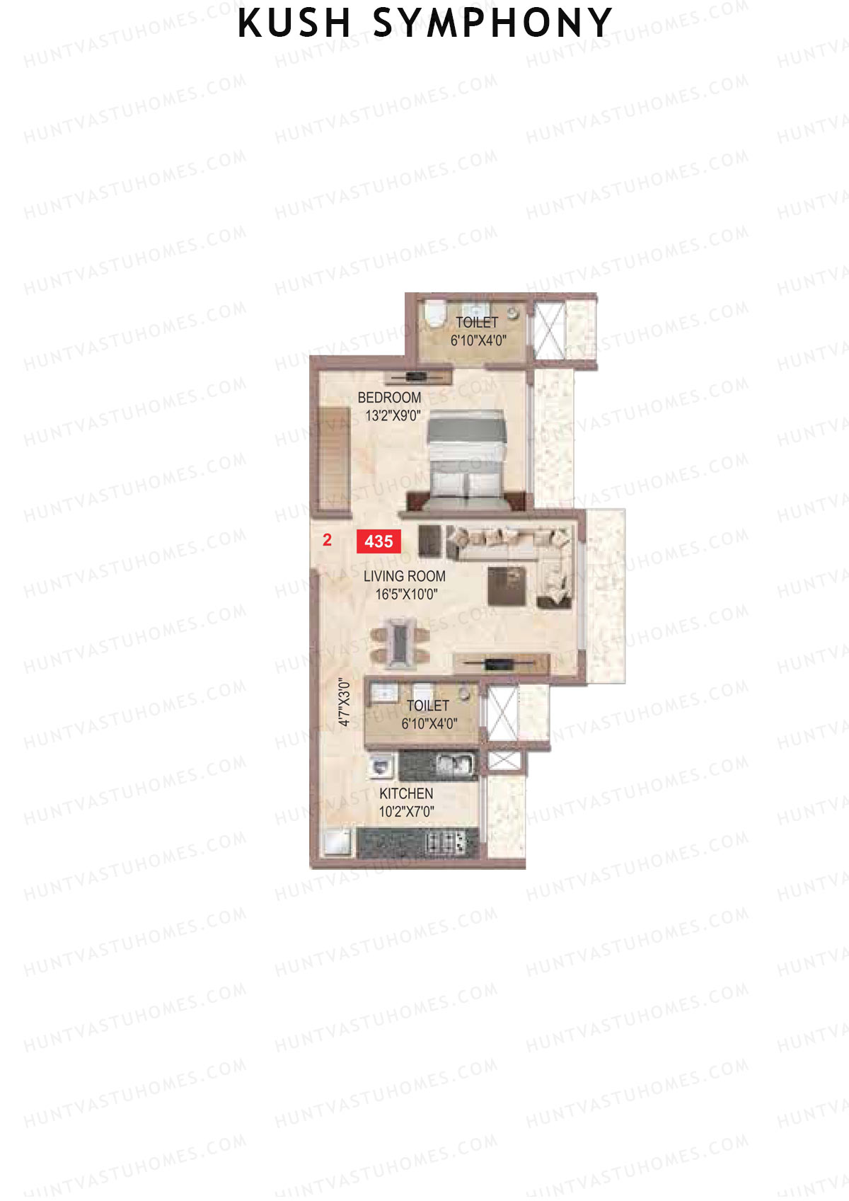 Kush Symphony Wing B Unit 2 Floor Plan