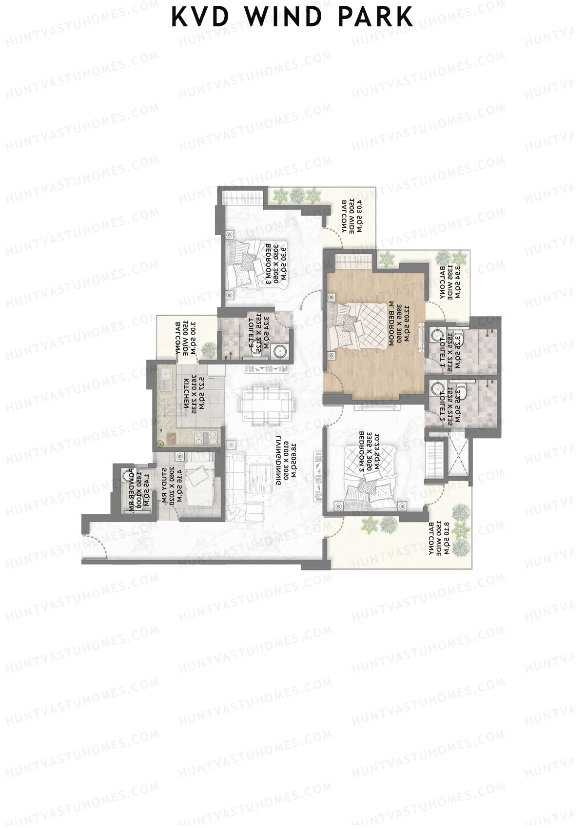KVD Wind Park Tower 1 Unit 2 Floor Plan