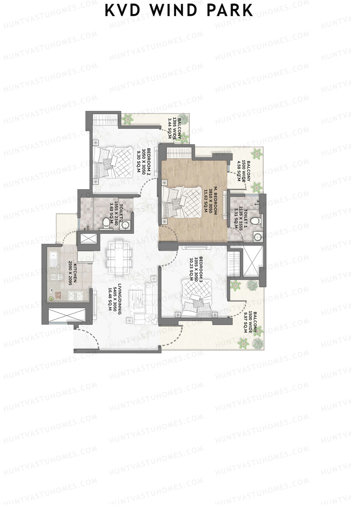 KVD Wind Park Tower 2 Unit 4 Floor Plan