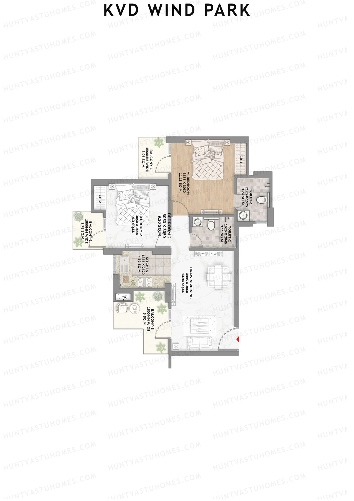 KVD Wind Park Tower 6 Unit 6 Floor Plan