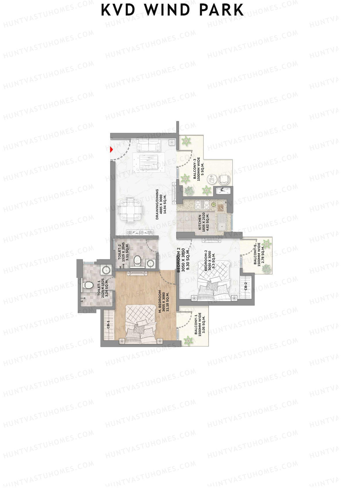KVD Wind Park Tower 7 Unit 4 Floor Plan