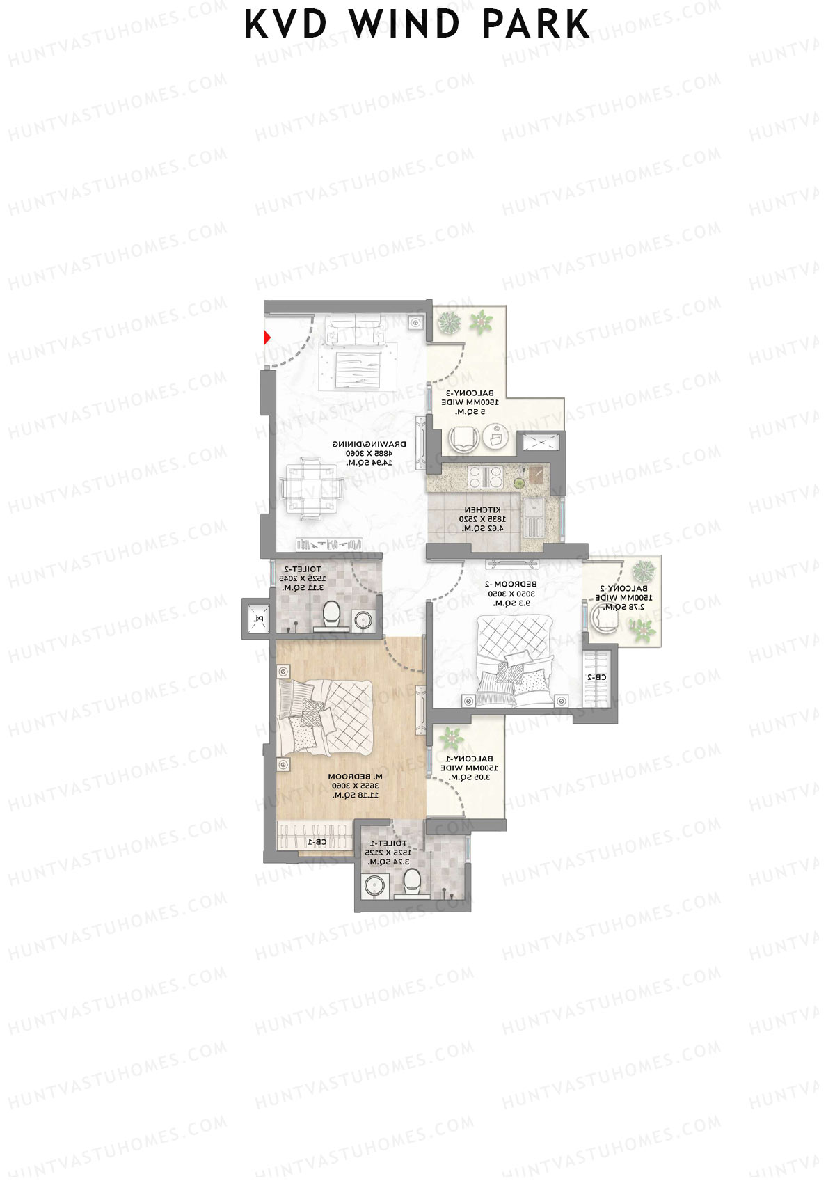 KVD Wind Park Tower 7 Unit 7 Type 1 Floor Plan