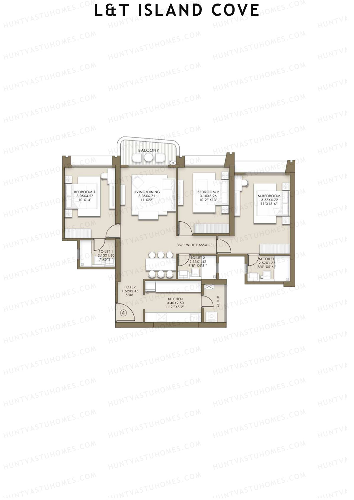 L&T Island Cove Tower 2 Unit 4 Floor Plan