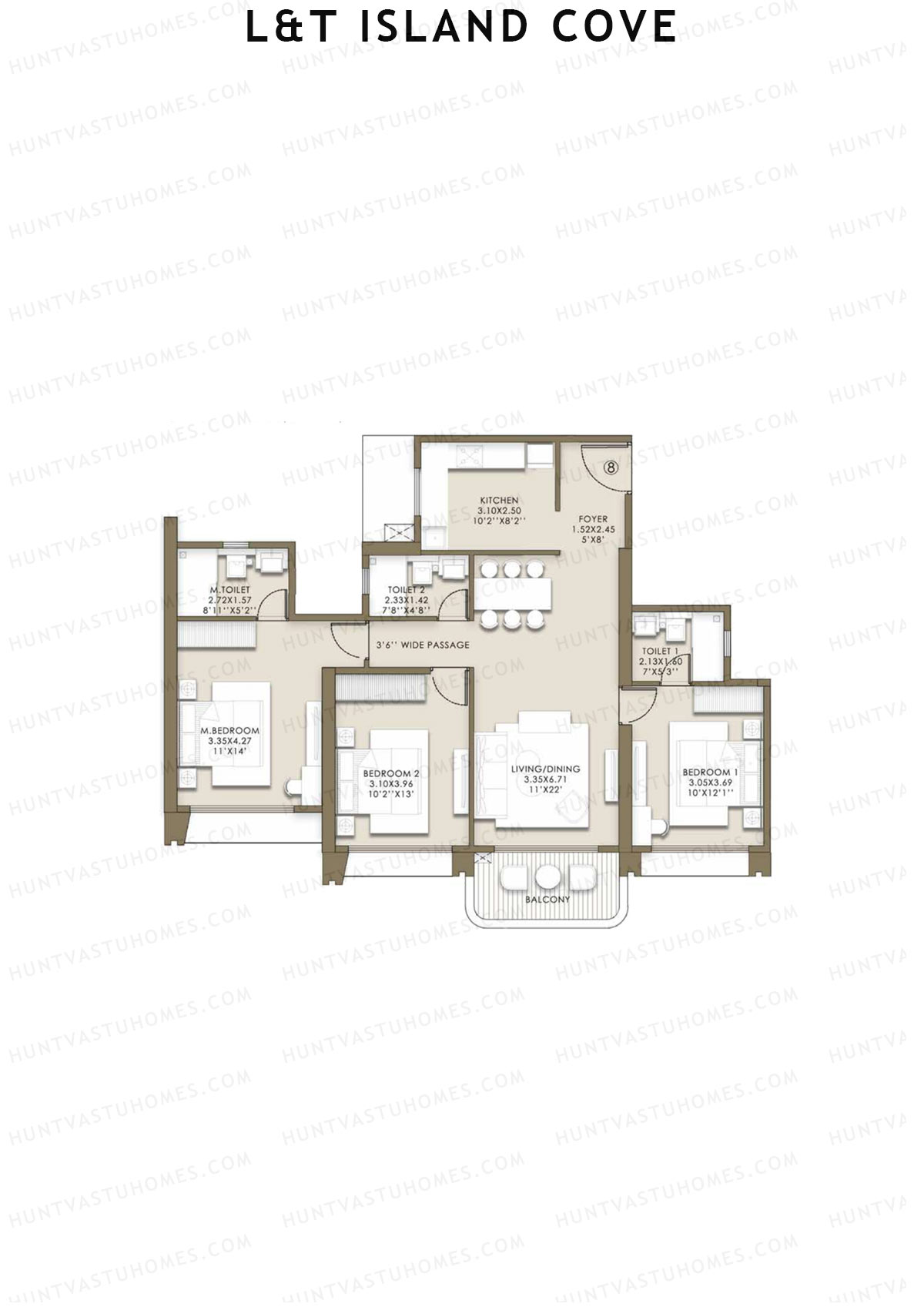 L&T Island Cove Tower 2 Unit 8 Floor Plan