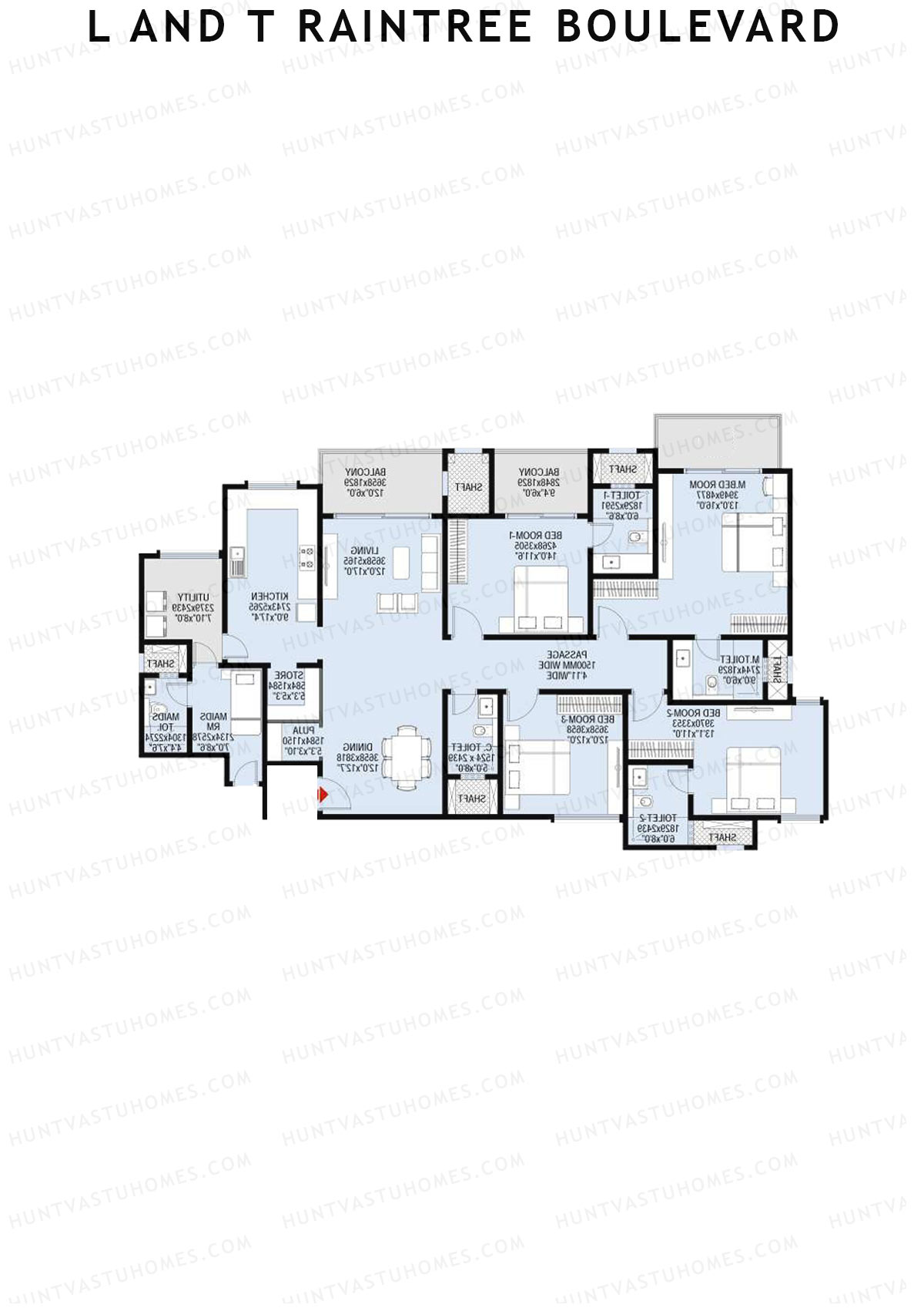 L and T Raintree Boulevard Tower 10 Unit 1 Floor Plan