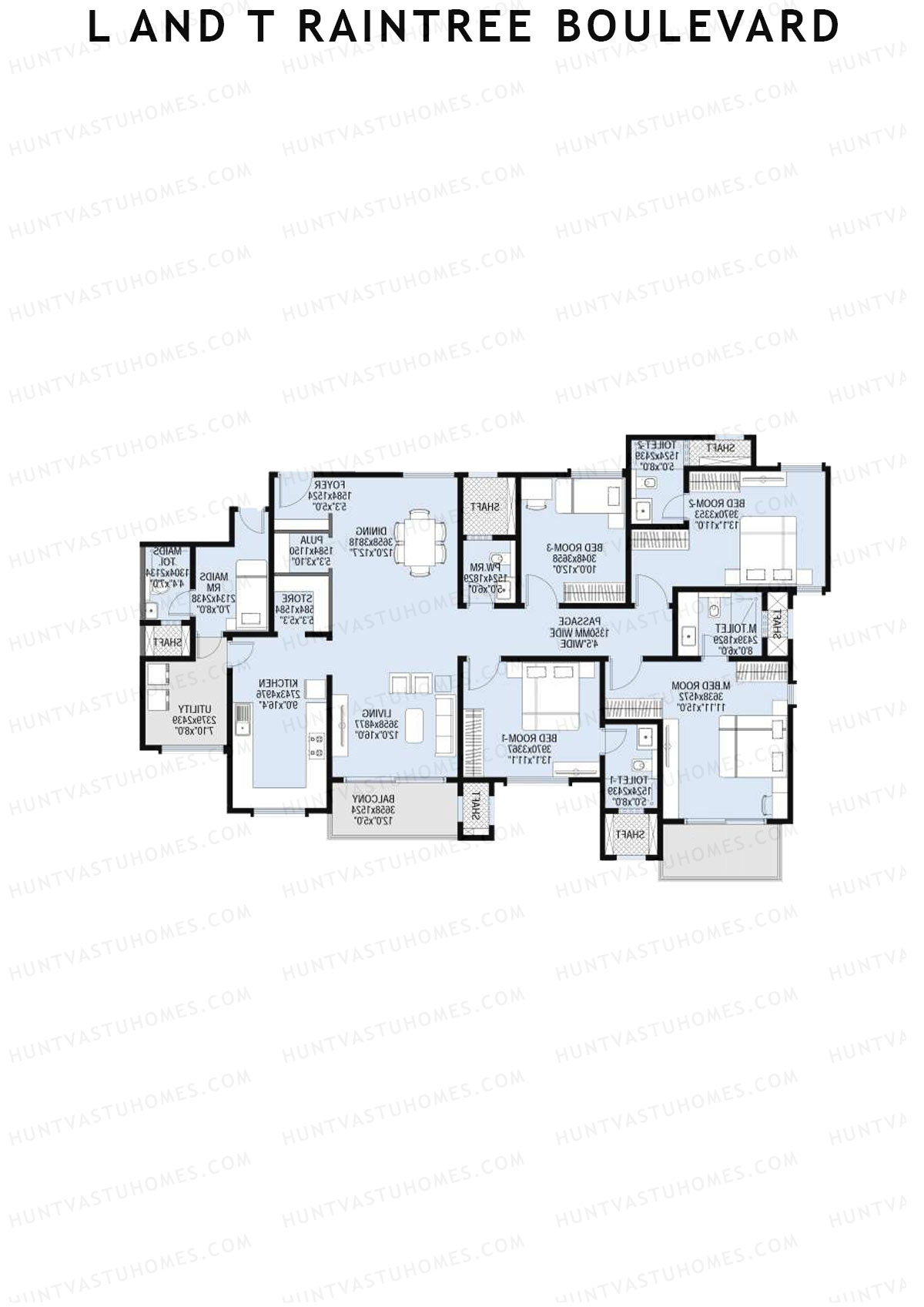 L and T Raintree Boulevard Tower 10 Unit 2 Floor Plan