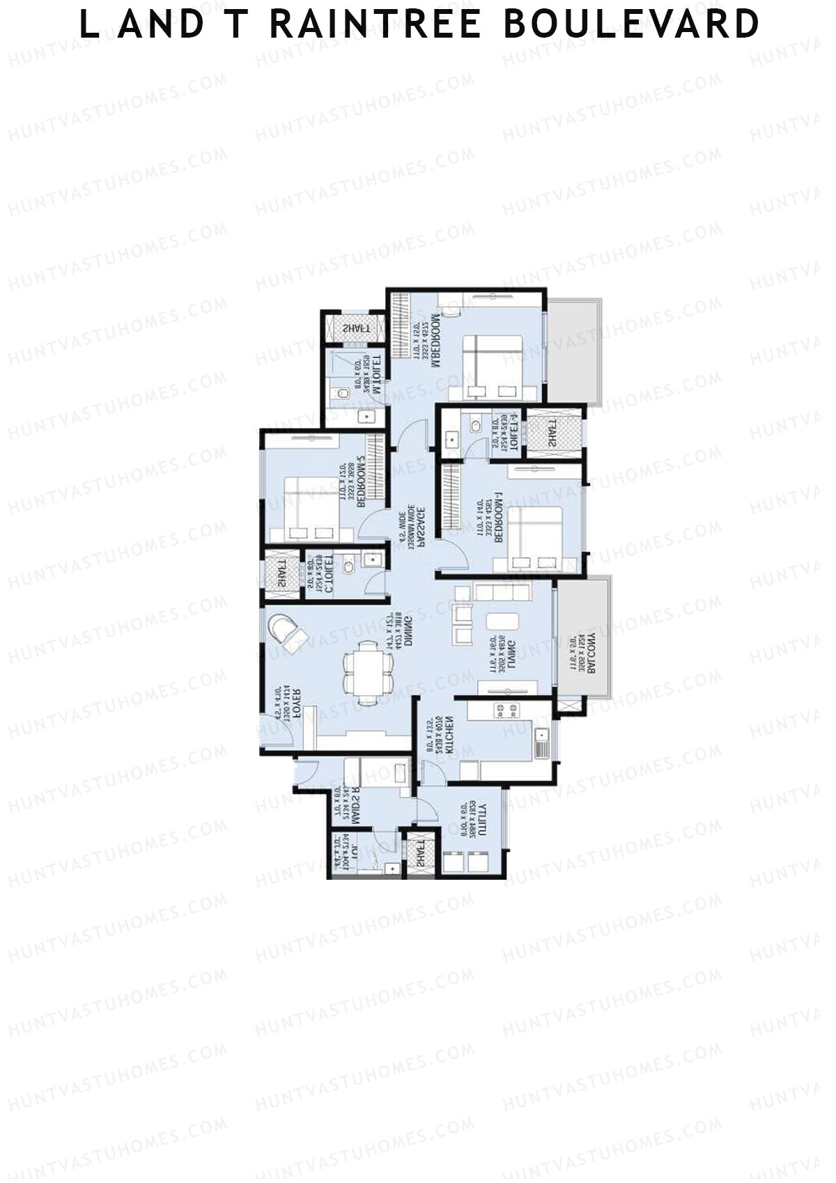 L and T Raintree Boulevard Tower 13 Unit 1 Floor Plan