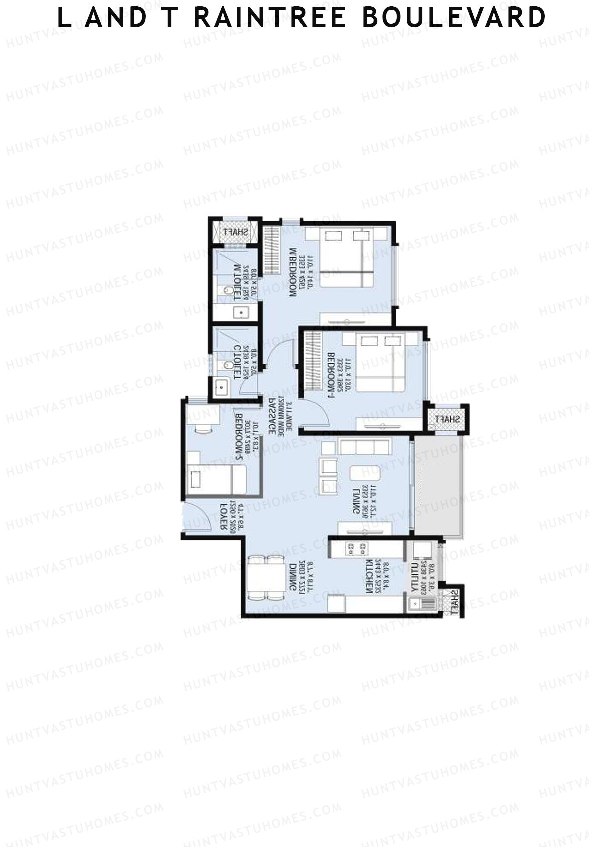 L and T Raintree Boulevard Tower 16 Unit 3 Floor Plan