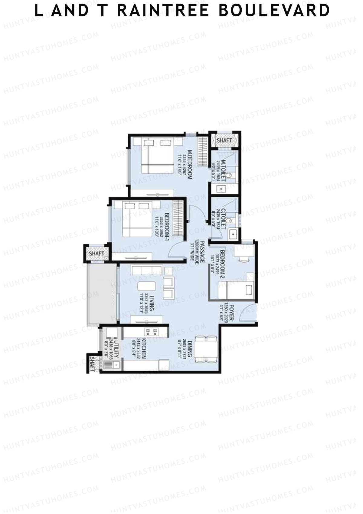 L and T Raintree Boulevard Tower 1 Unit 4 Floor Plan