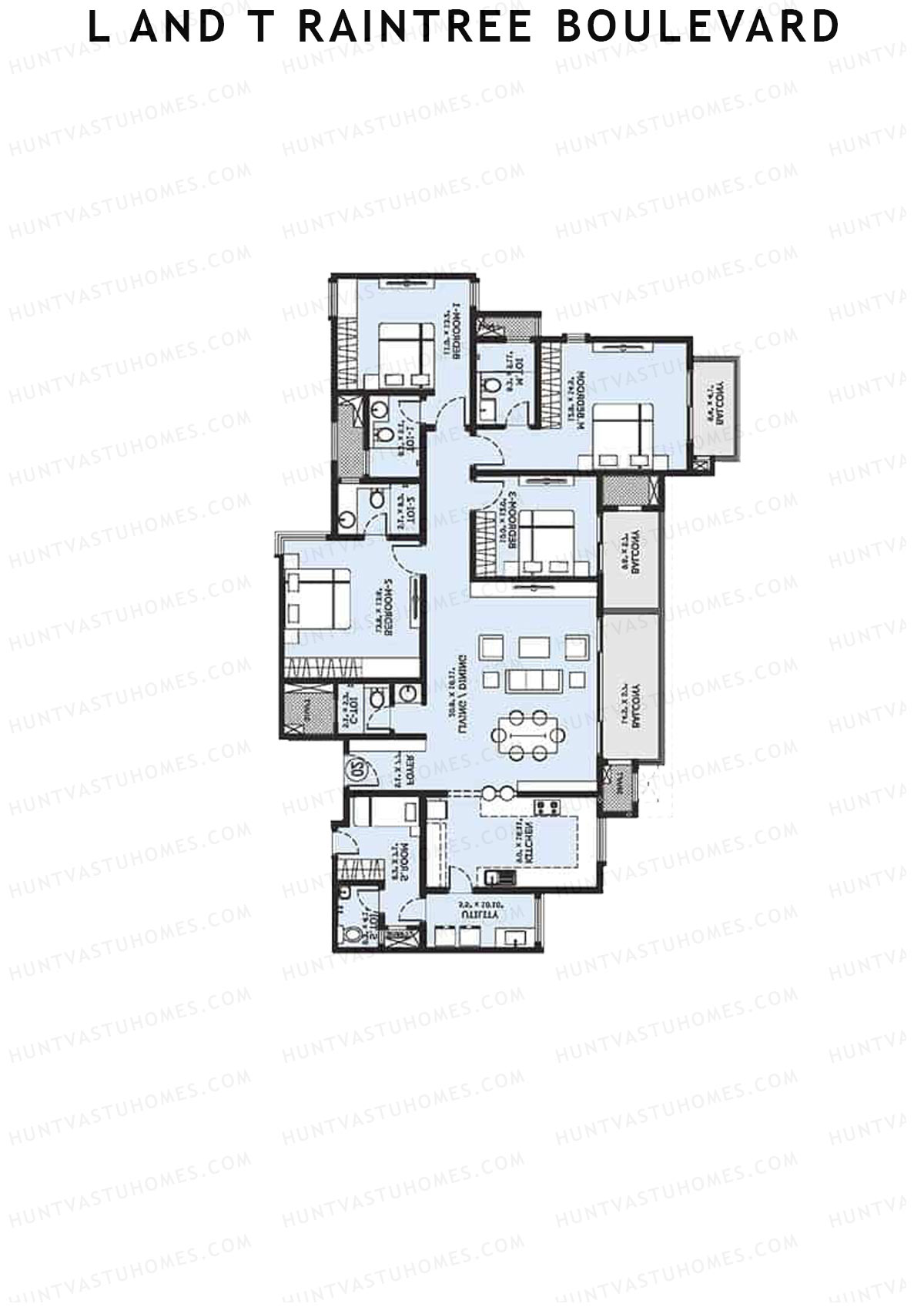 L and T Raintree Boulevard Tower 25 Unit 1 Floor Plan