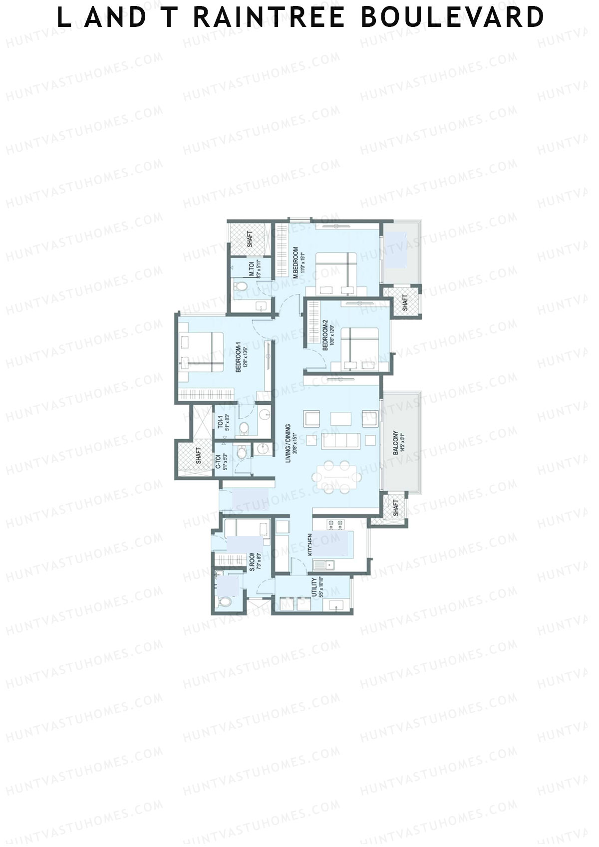 L and T Raintree Boulevard Tower 29 Unit 3 Floor Plan