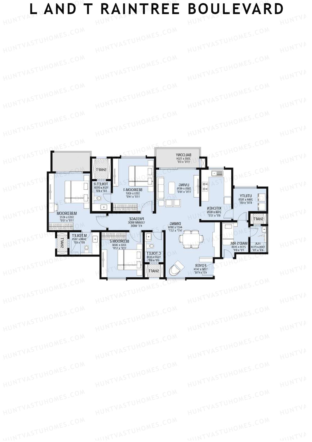 L and T Raintree Boulevard Tower 3 Unit 1 Floor Plan