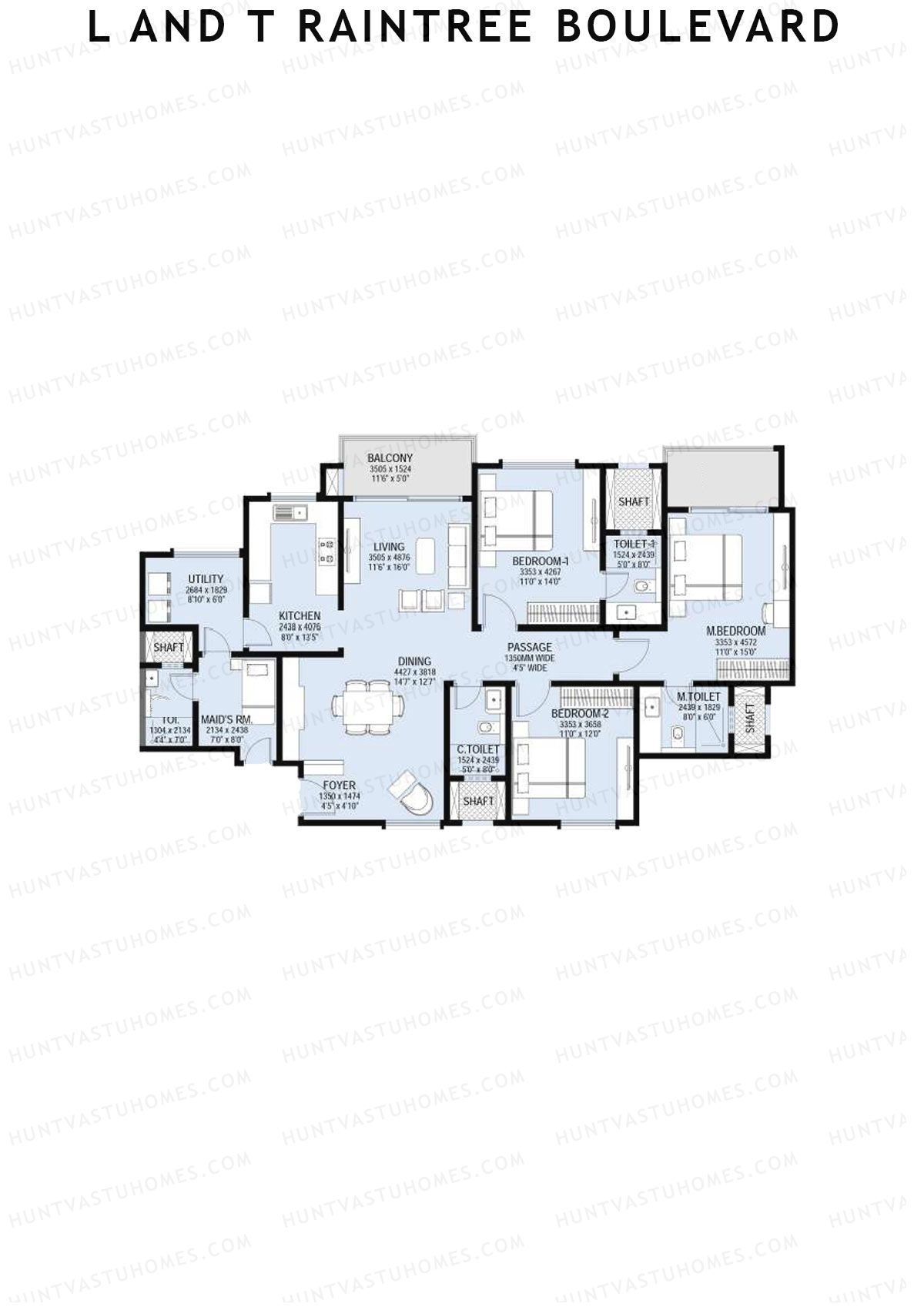 L and T Raintree Boulevard Tower 3 Unit 2 Floor Plan