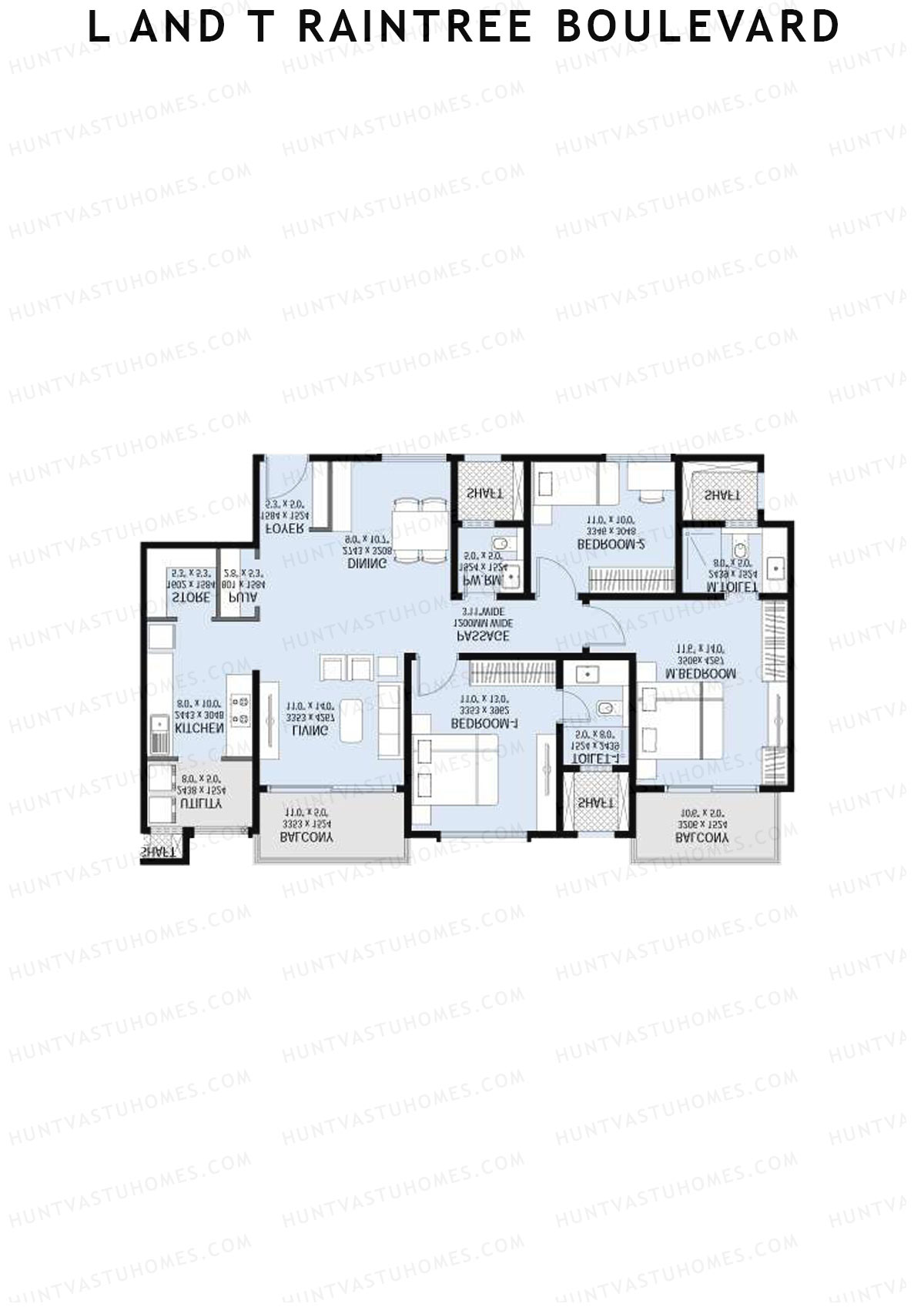 L and T Raintree Boulevard Tower 3 Unit 3 Floor Plan