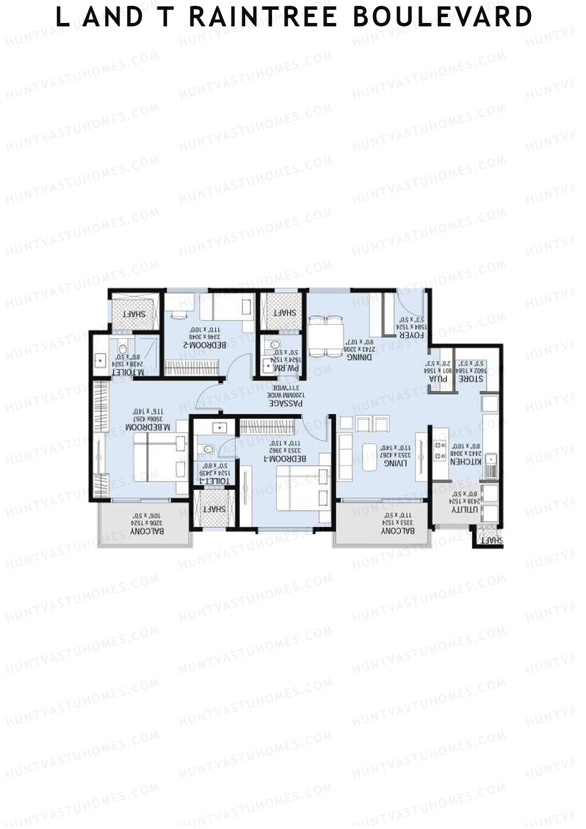 L and T Raintree Boulevard Tower 3 Unit 4 Floor Plan