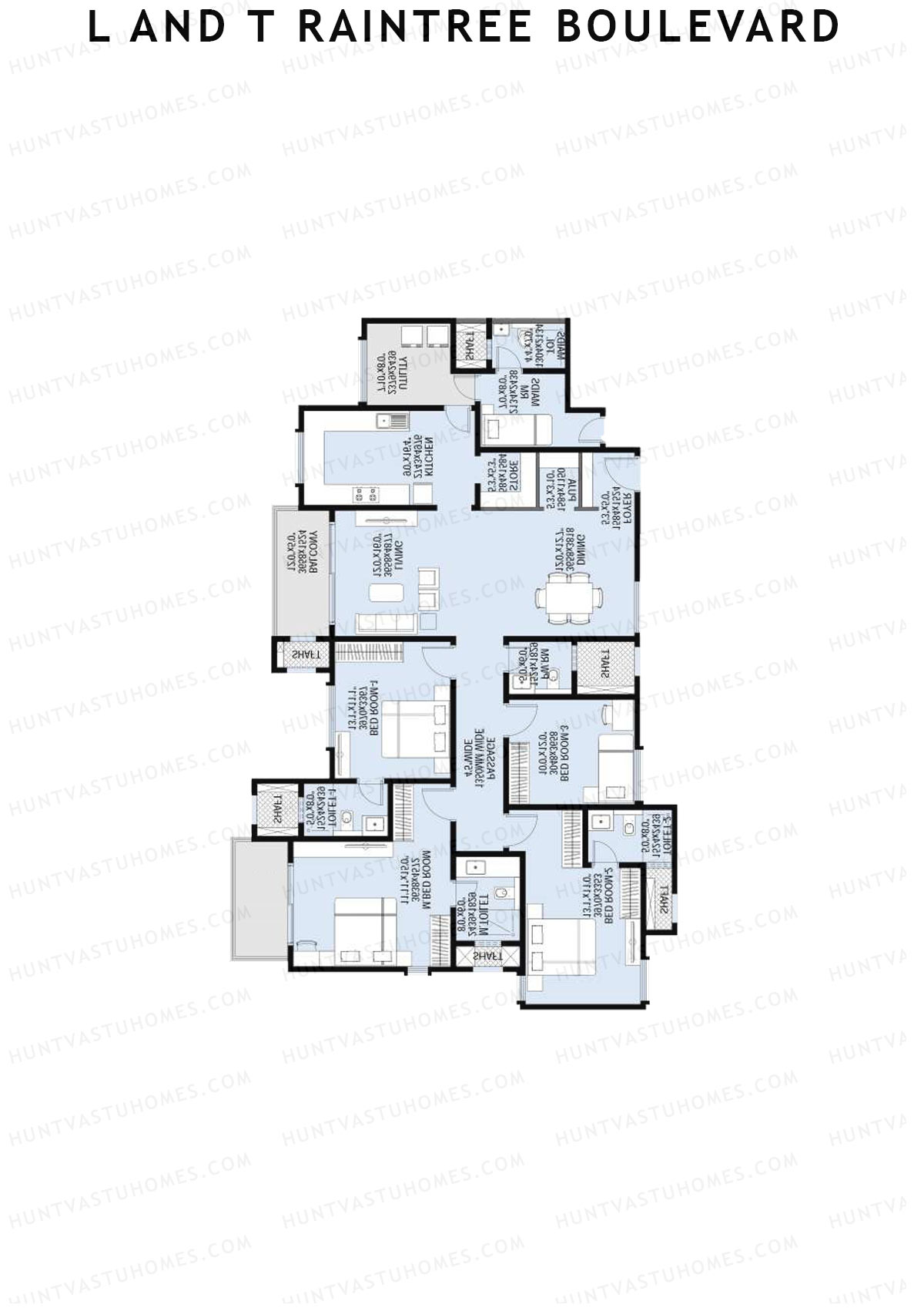L and T Raintree Boulevard Tower 5 Unit 1 Floor Plan