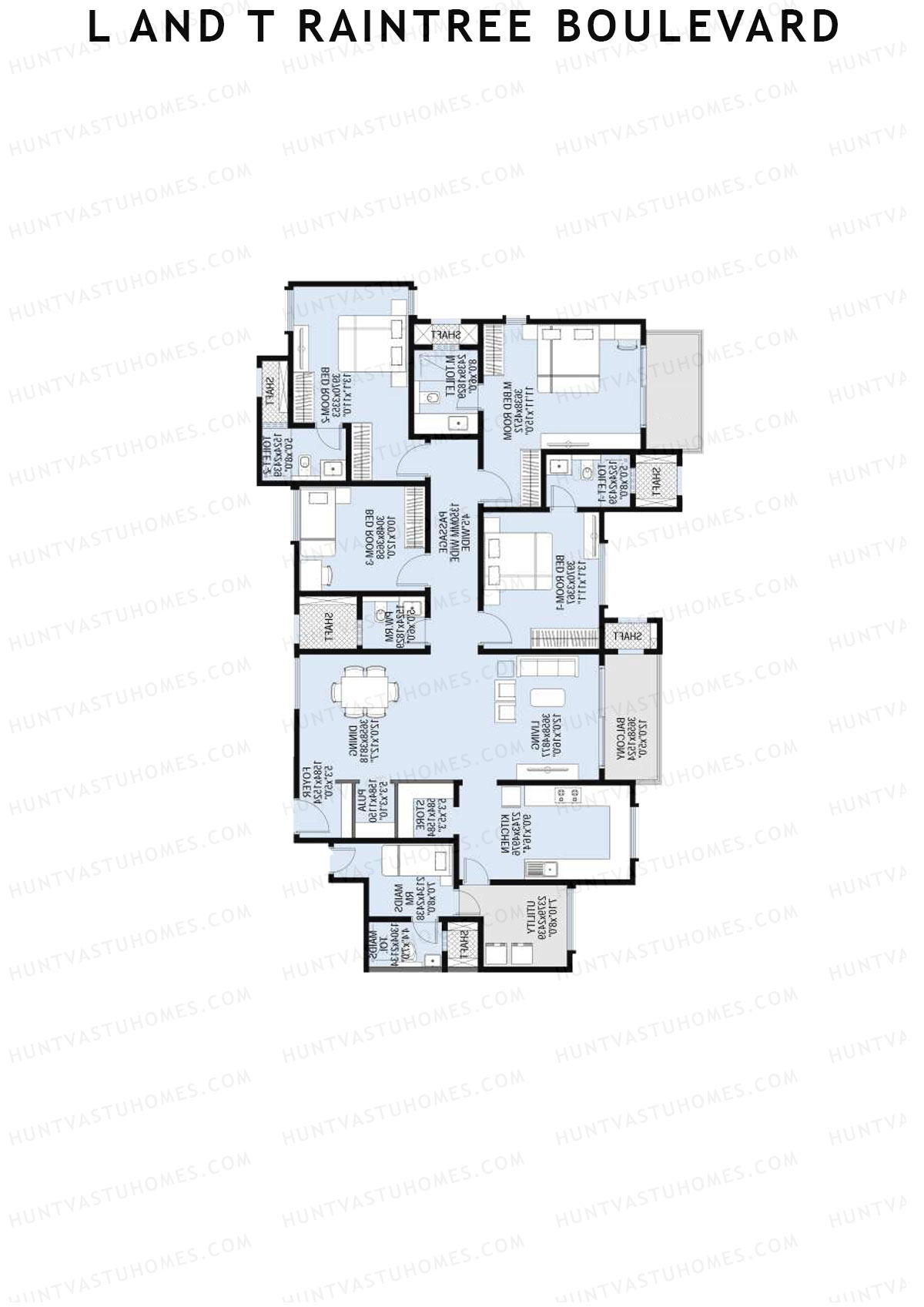 L and T Raintree Boulevard Tower 5 Unit 3 Floor Plan