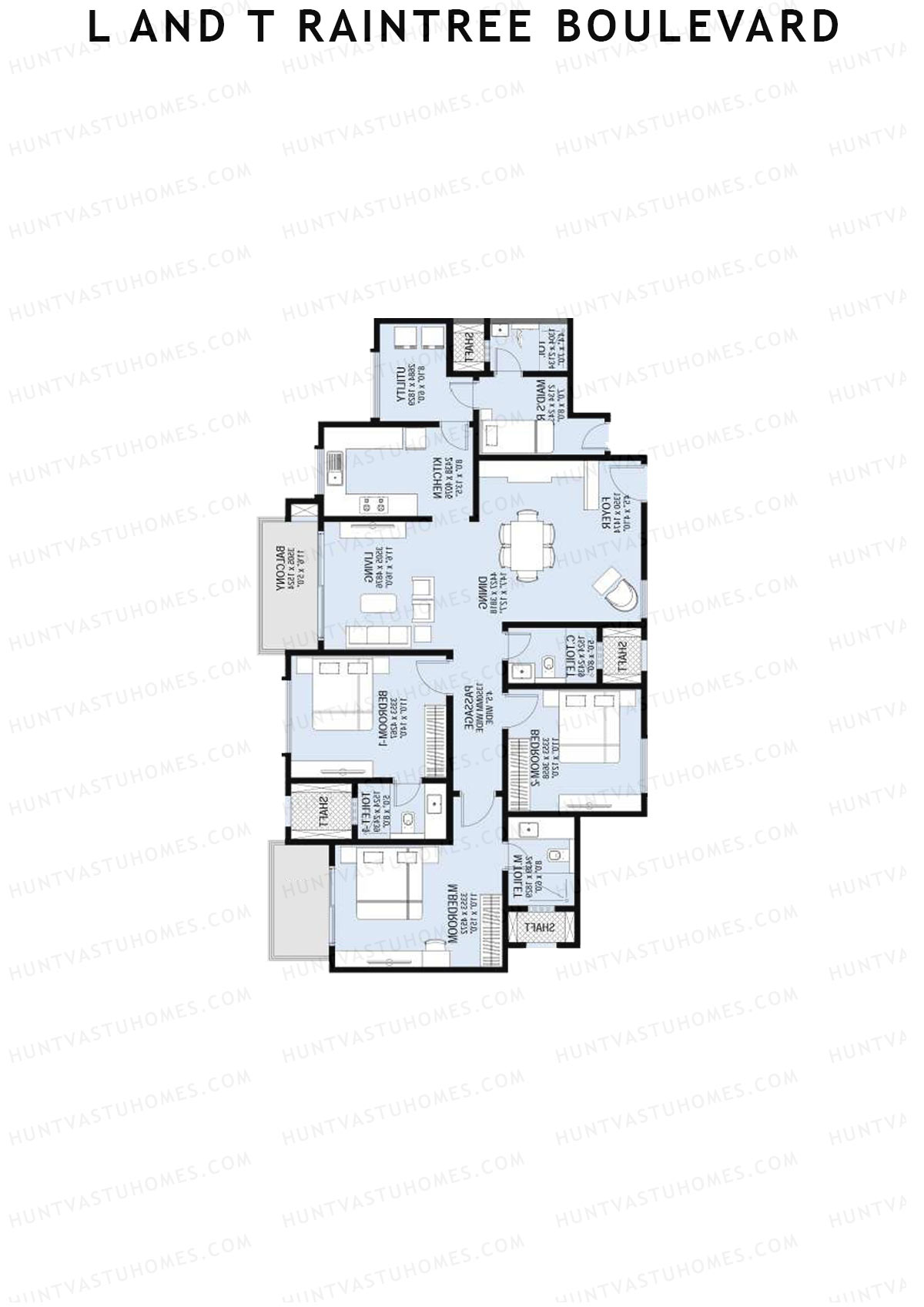 L and T Raintree Boulevard Tower 6 Unit 1 Floor Plan