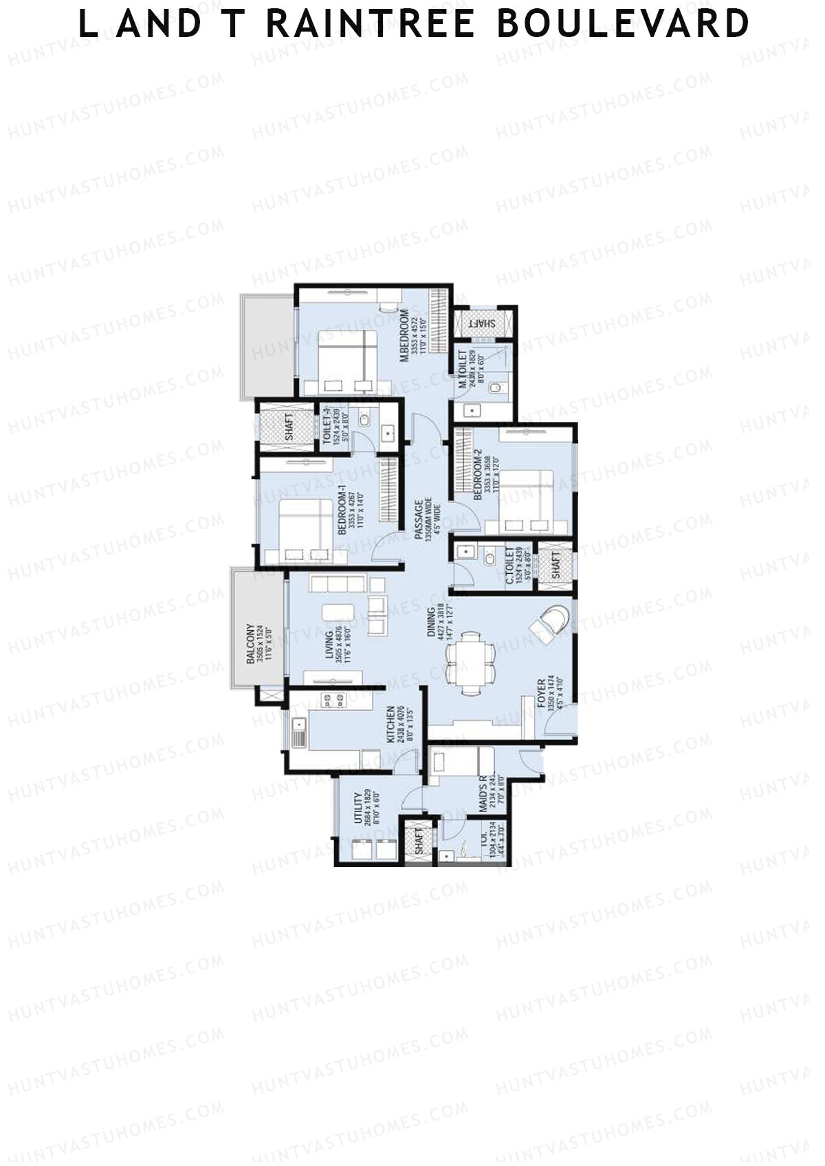 L and T Raintree Boulevard Tower 7 Unit 2 Floor Plan