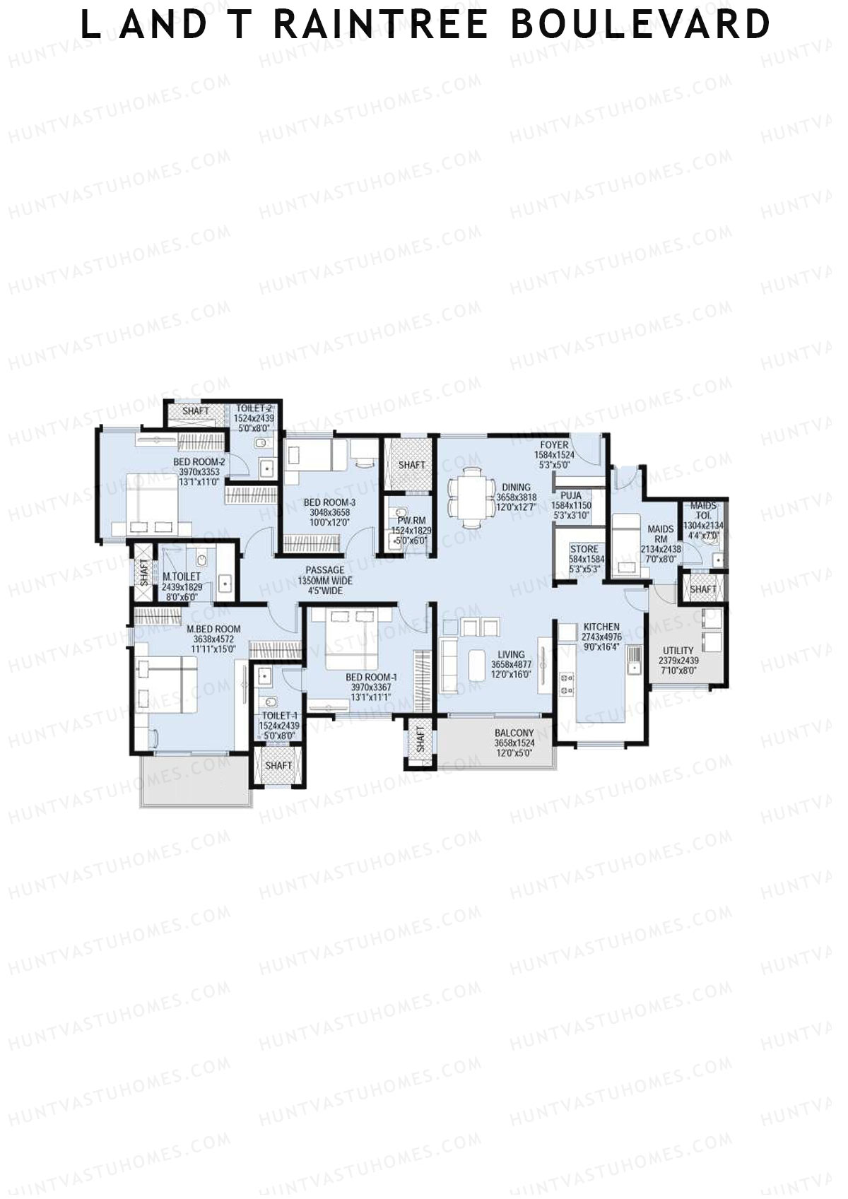 L and T Raintree Boulevard Tower 9 Unit 2 Floor Plan