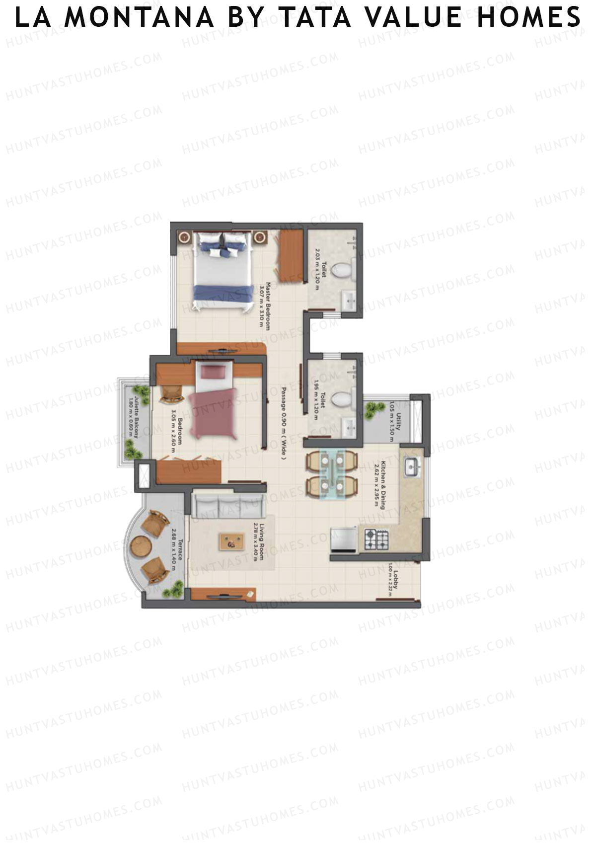 La Montana By TATA Value Homes, Sierra, Unit 6, 2BHK, Carpet Area 429   sq ft 