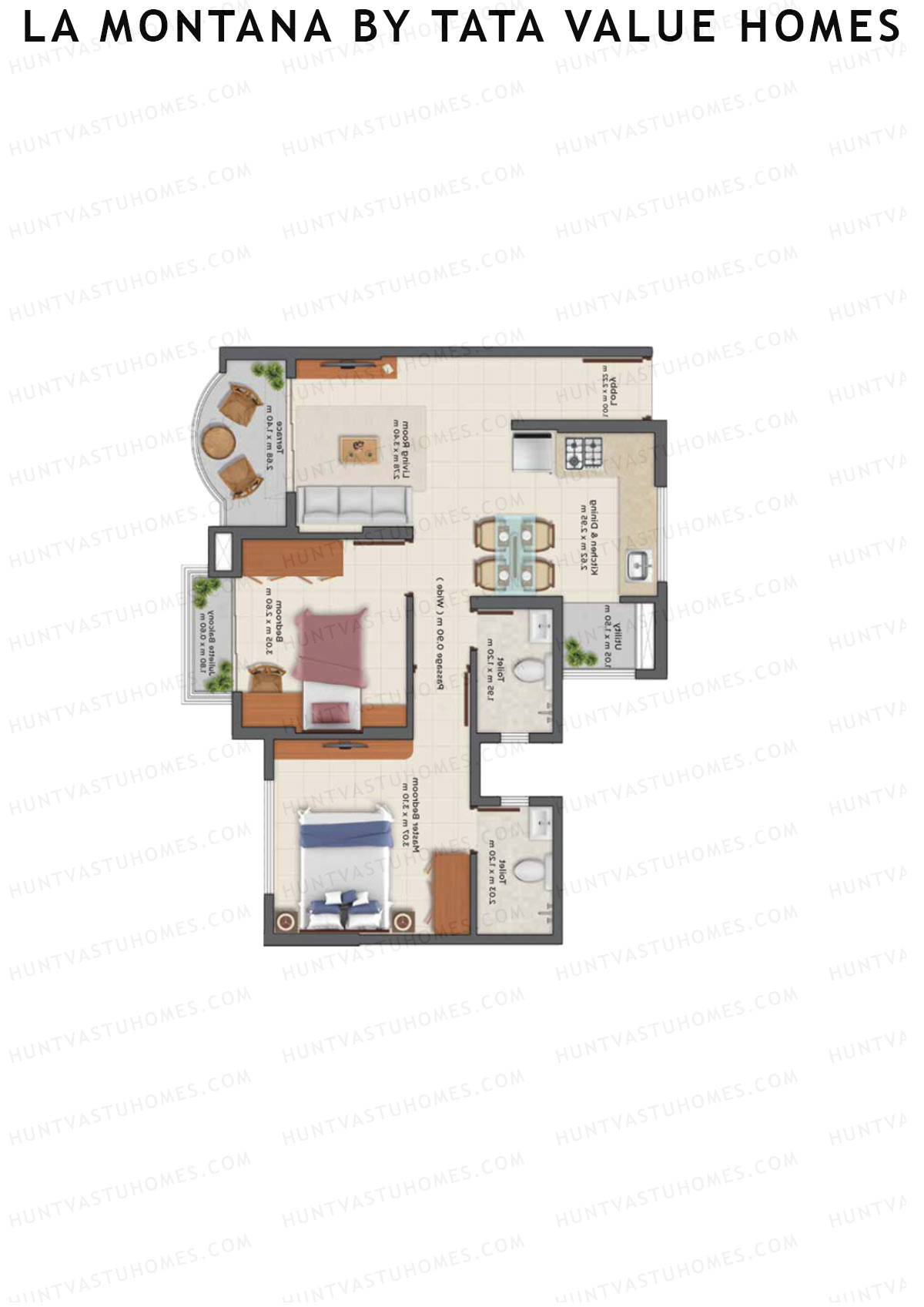 La Montana By TATA Value Homes, Sierra, Unit 7, 2BHK, Carpet Area 429   sq ft 