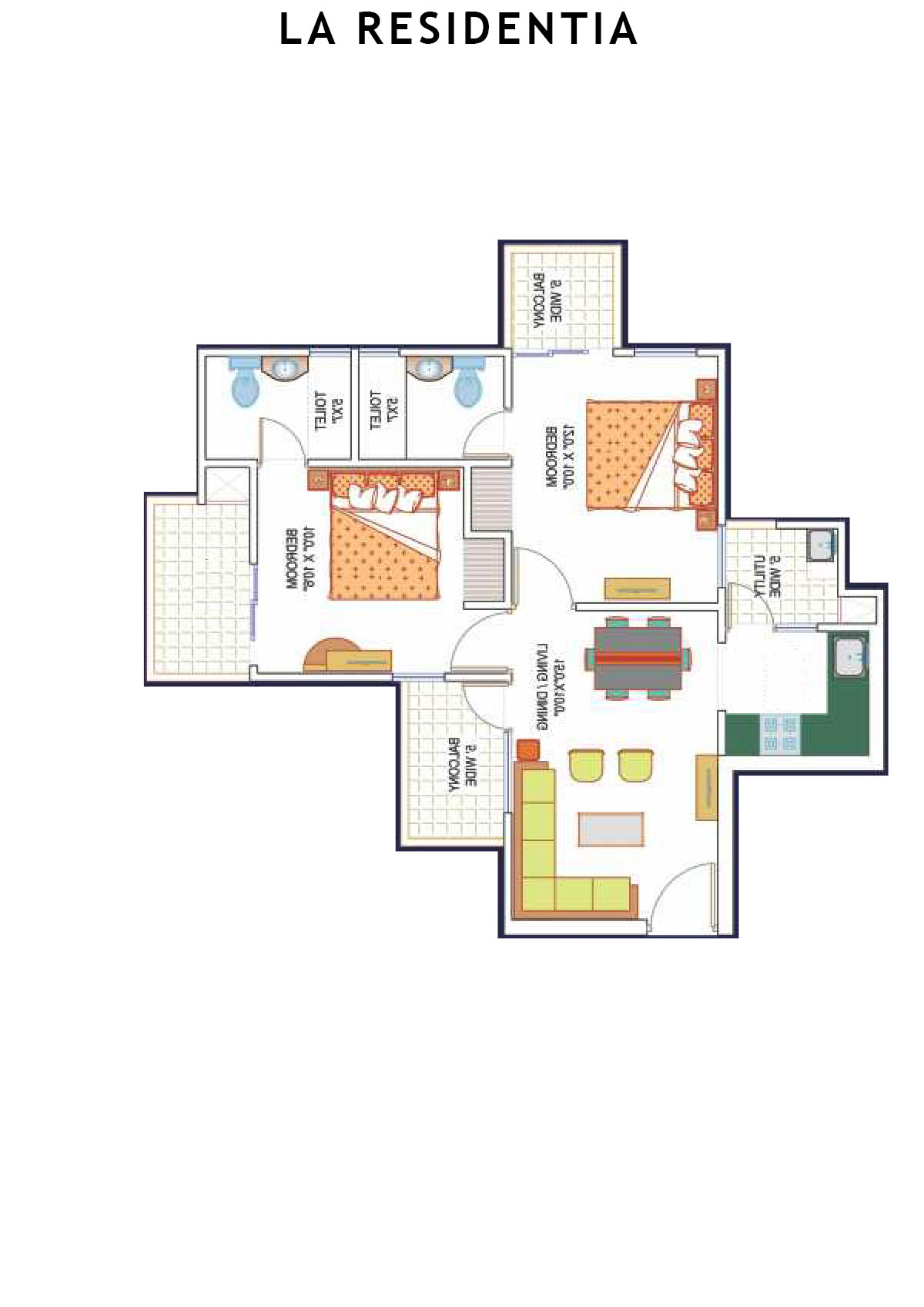 La Residentia Tower 11 Unit 3 Floor Plan