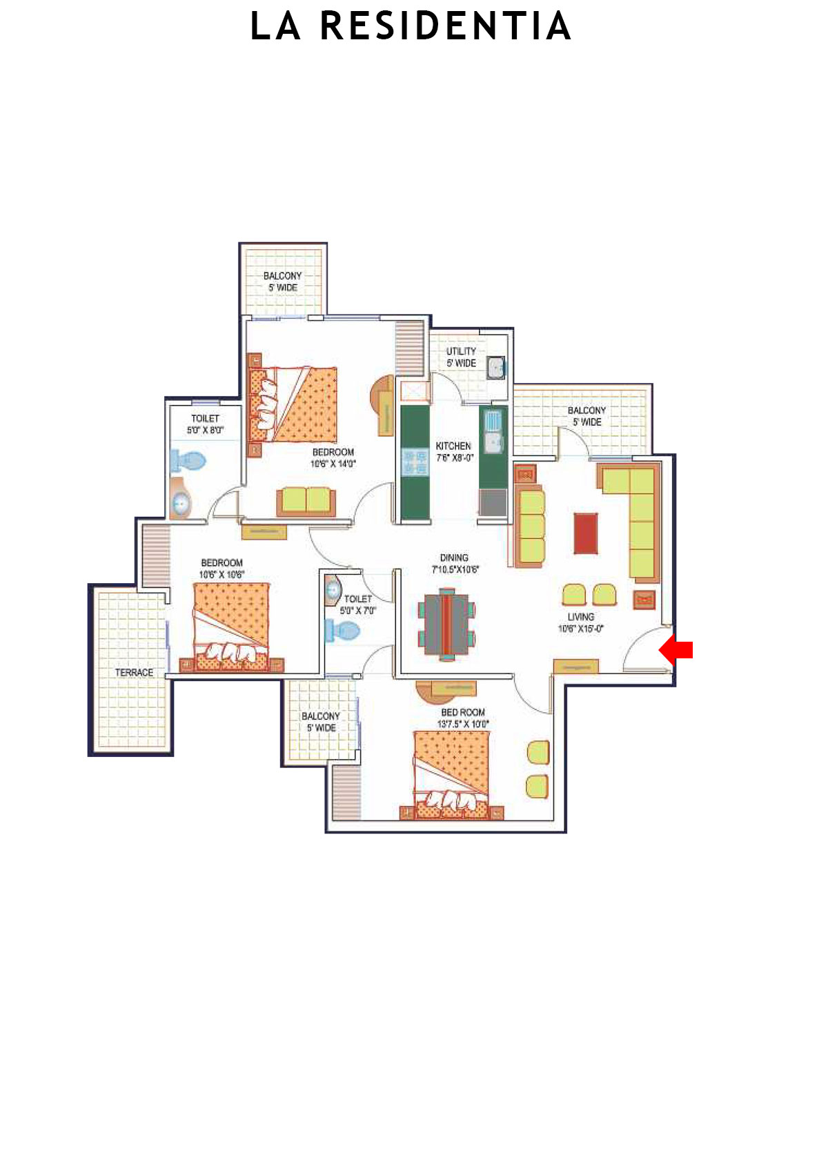 La Residentia Tower 14 Unit 1 Floor Plan