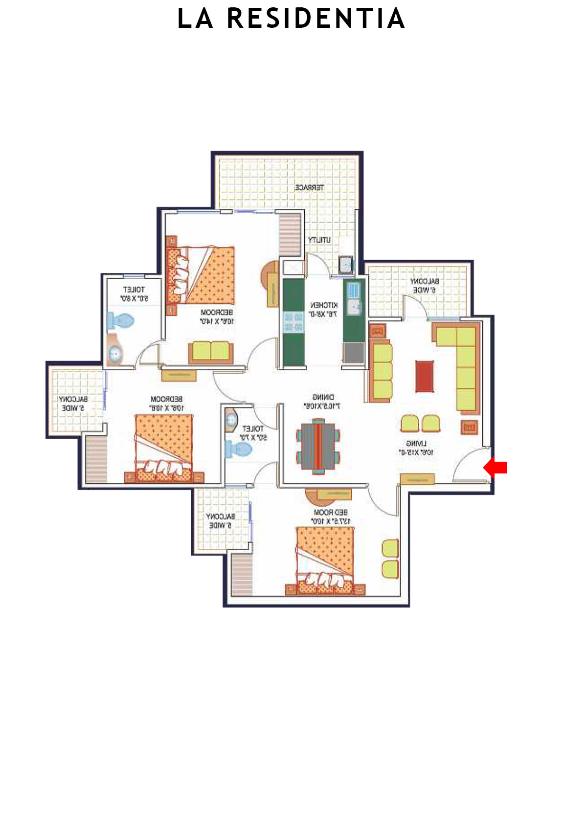 La Residentia Tower 14 Unit 1 Floor Plan