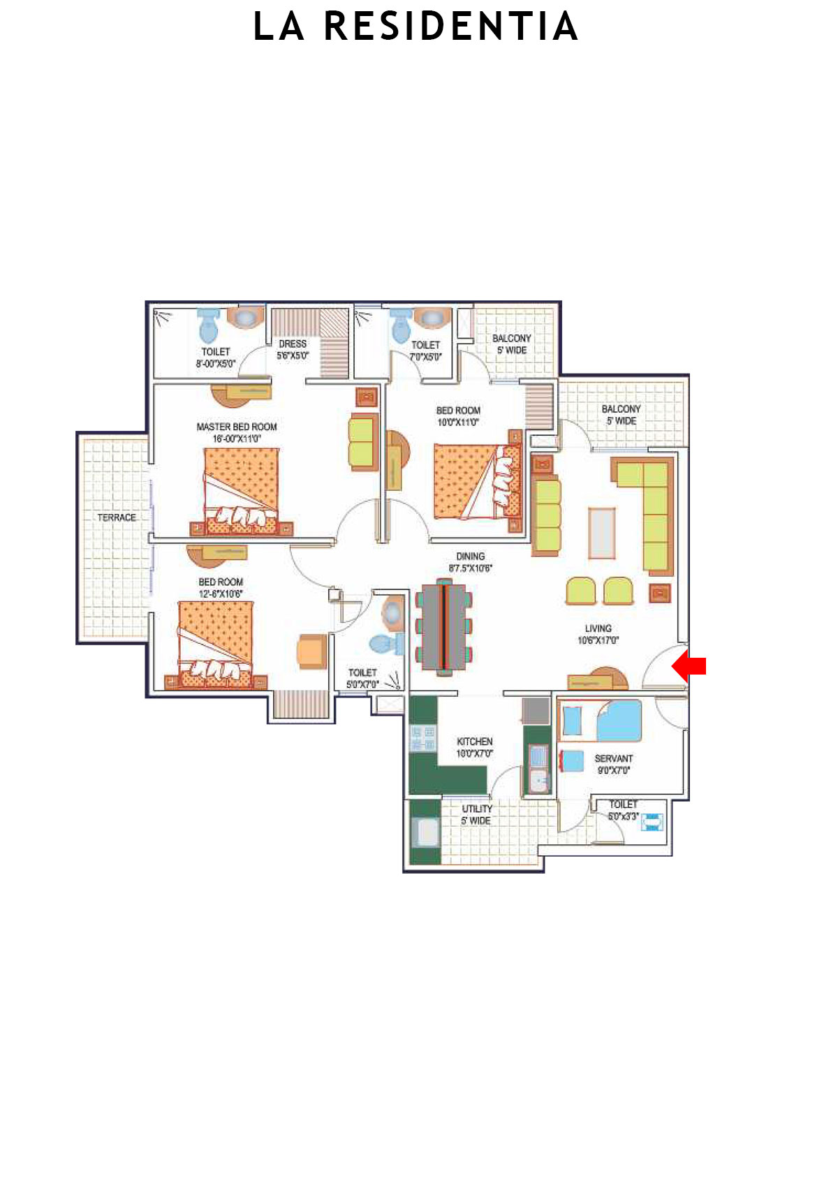 La Residentia Tower 17 Unit 3 Floor Plan