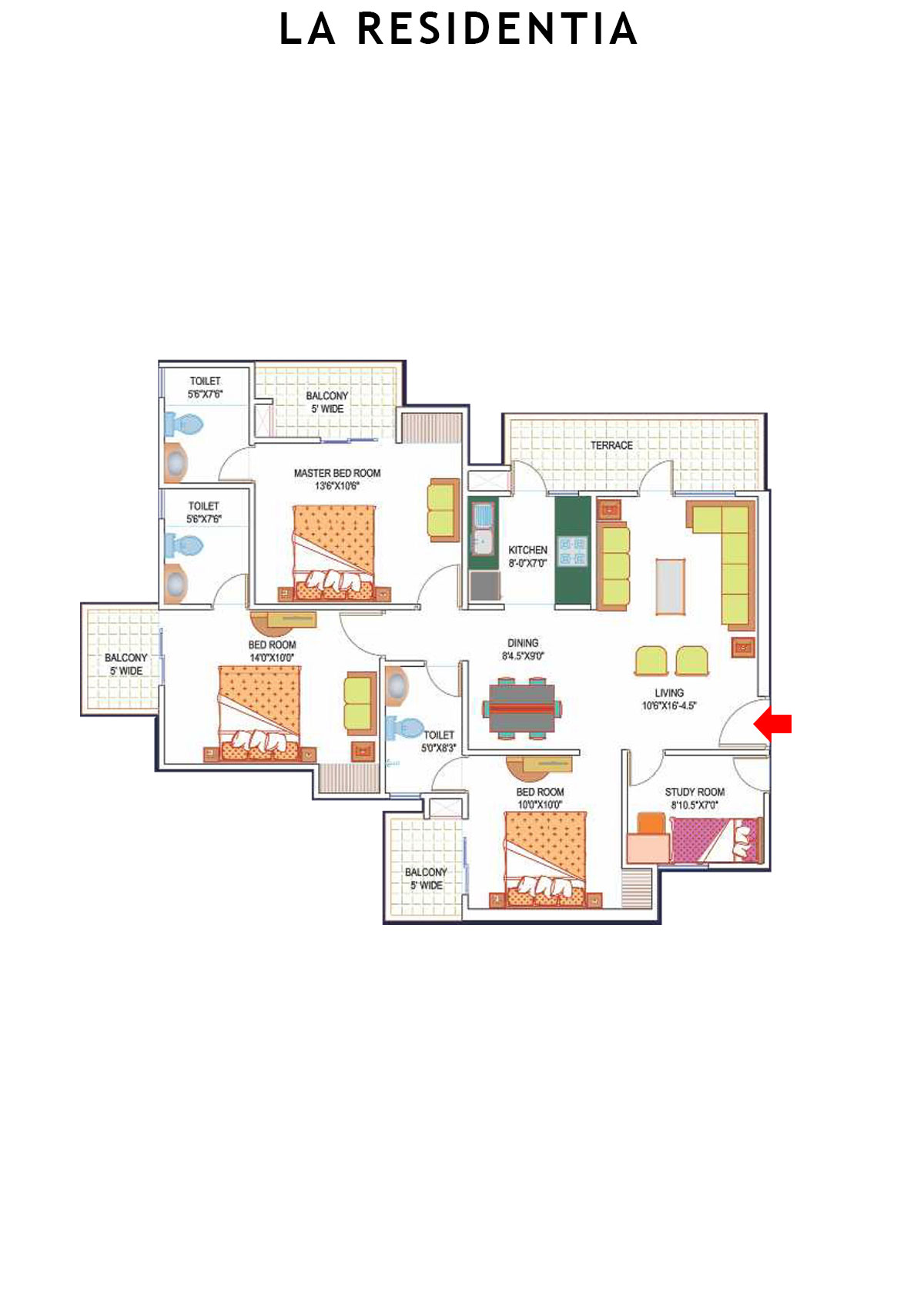 La Residentia Tower 23 Unit 1 Floor Plan