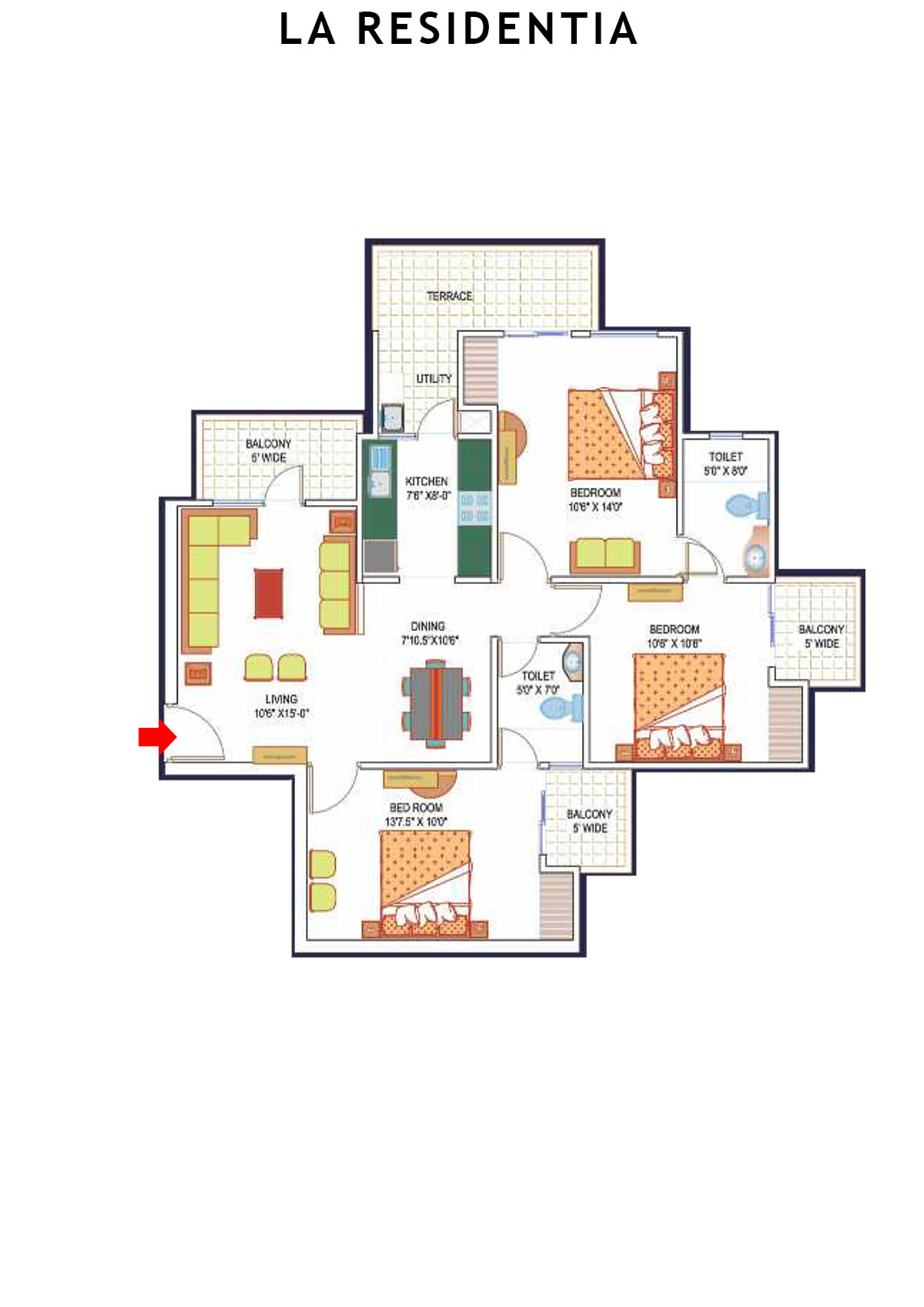 La Residentia Tower 25 Unit 1 Floor Plan