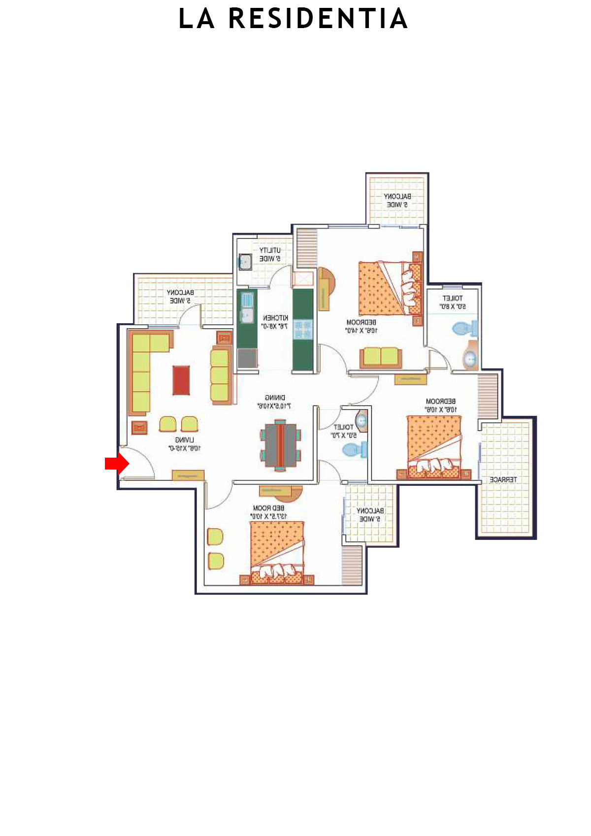 La Residentia Tower 25 Unit 1 Floor Plan