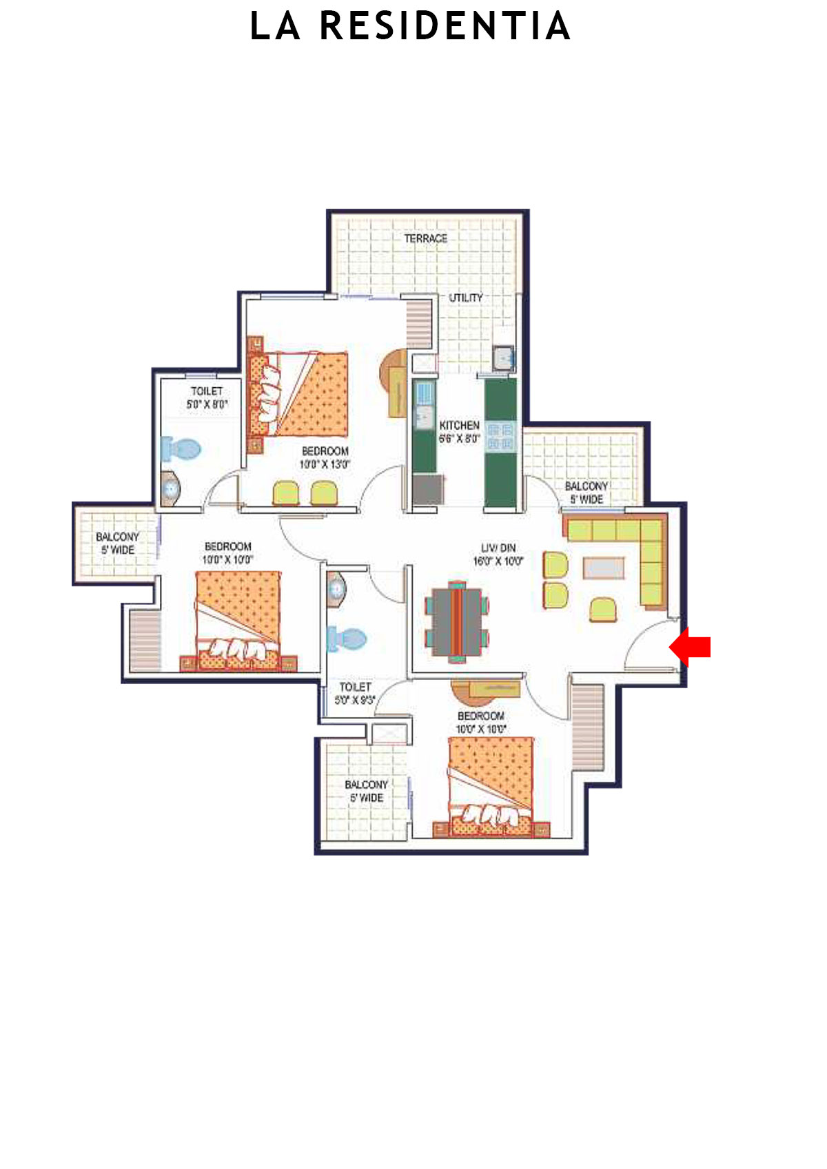 La Residentia Tower 26 Unit 3 Floor Plan