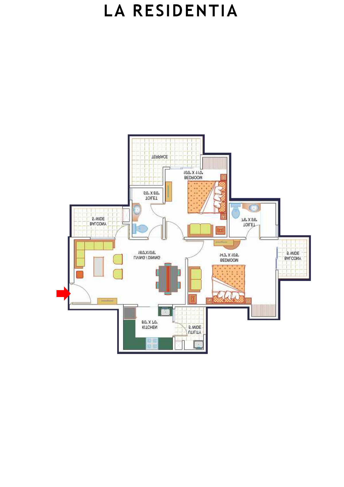 La Residentia Tower 28 Unit 1 Floor Plan