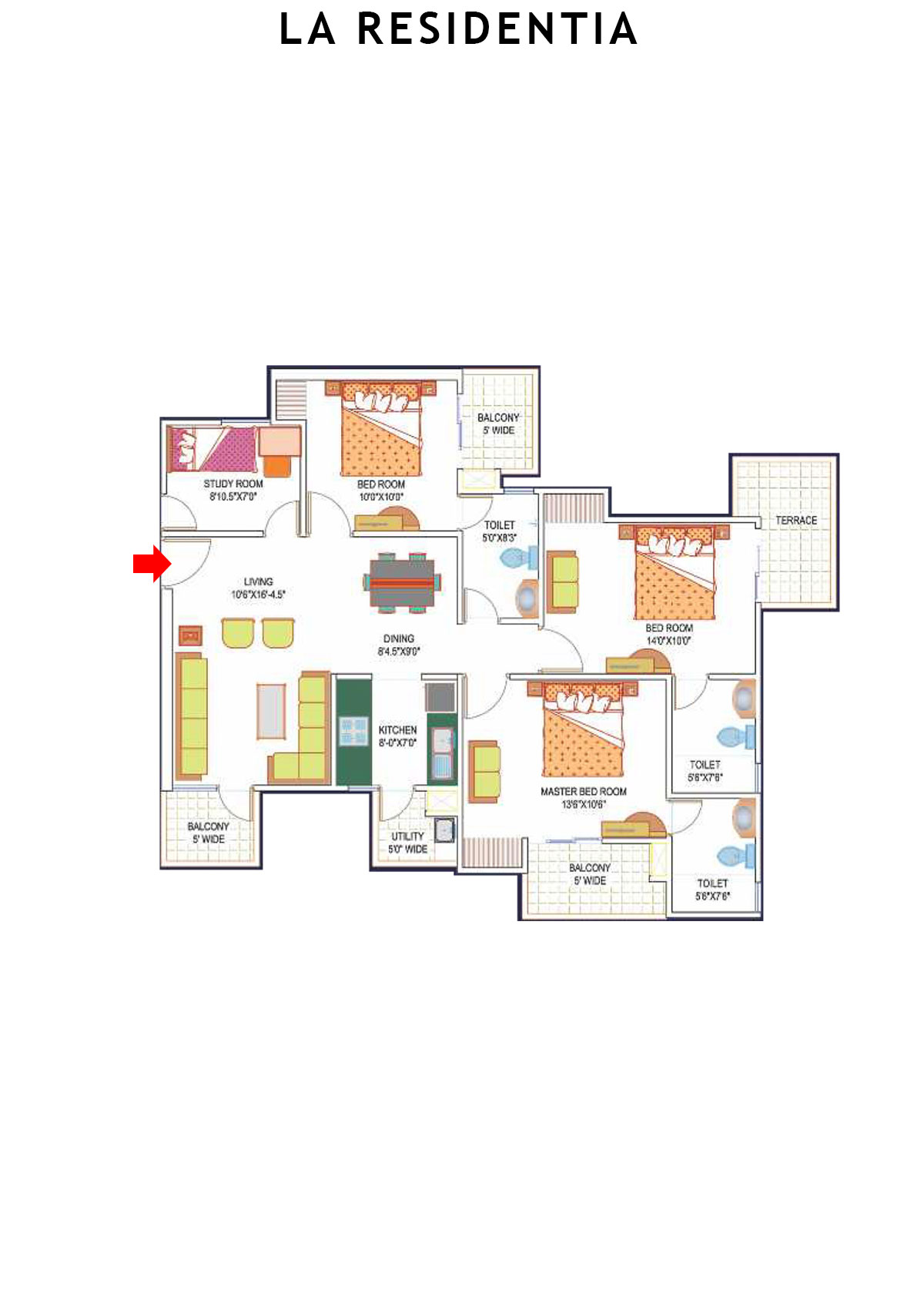 La Residentia Tower 36 Unit 1 Floor Plan