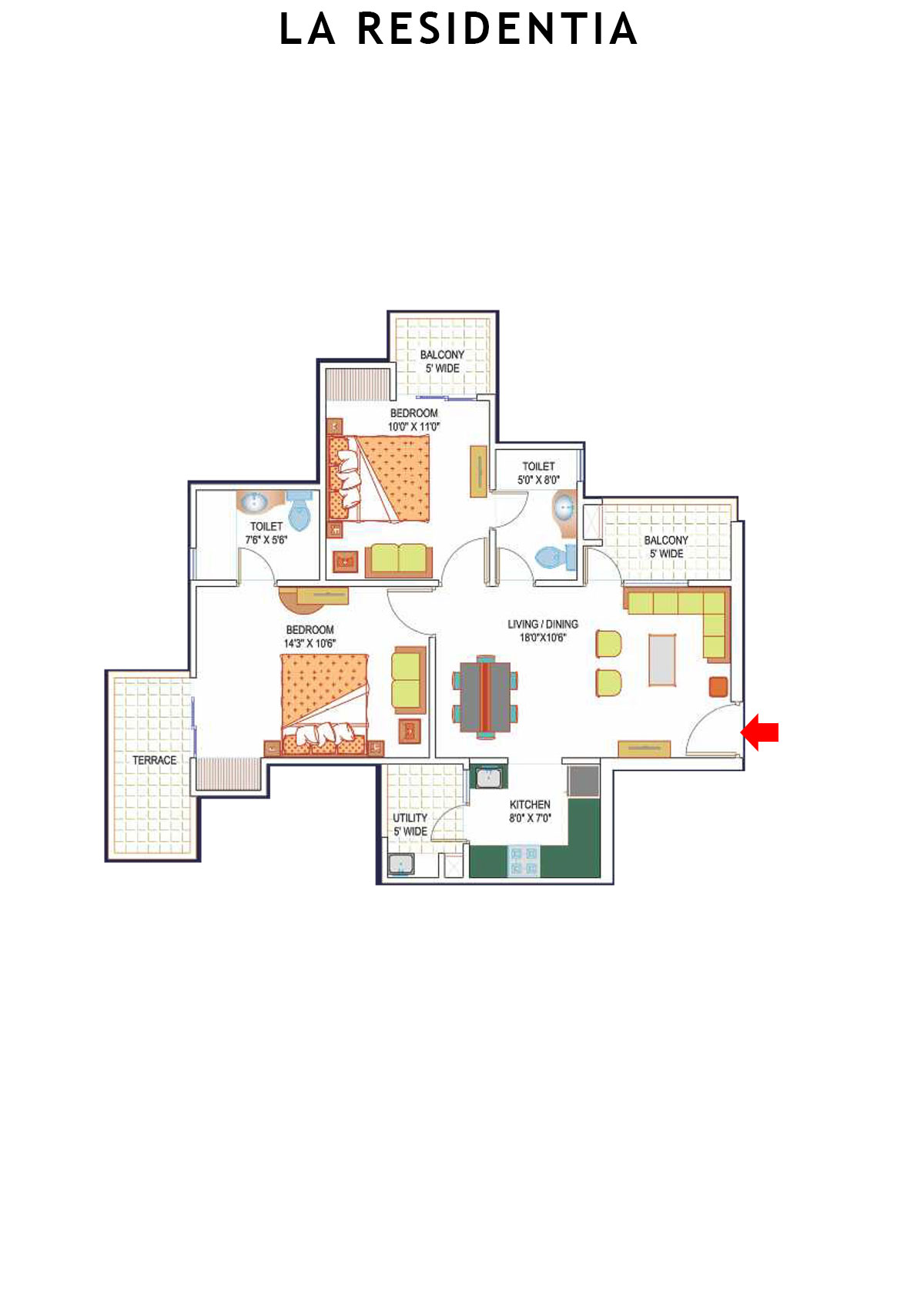 La Residentia Tower 4 Unit 2 Floor Plan