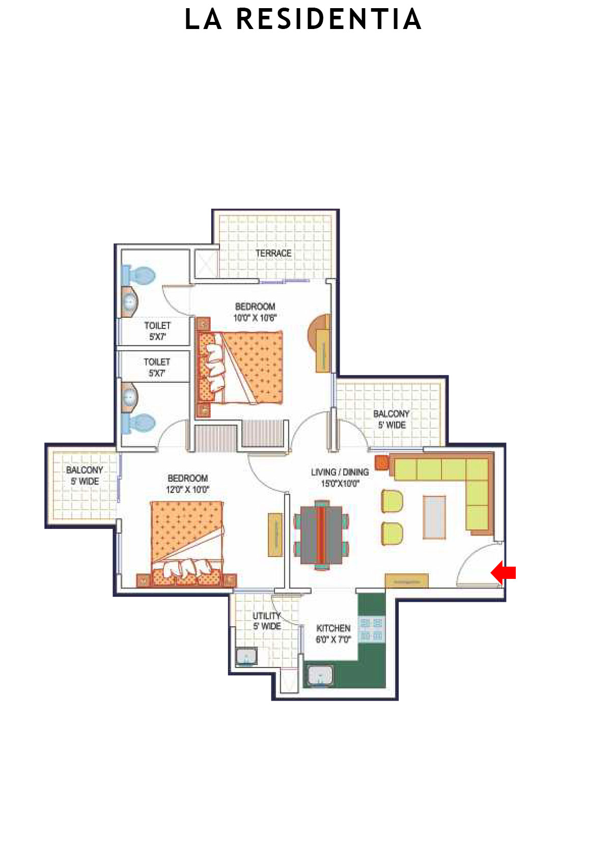 La Residentia Tower 6 Unit 4 Floor Plan